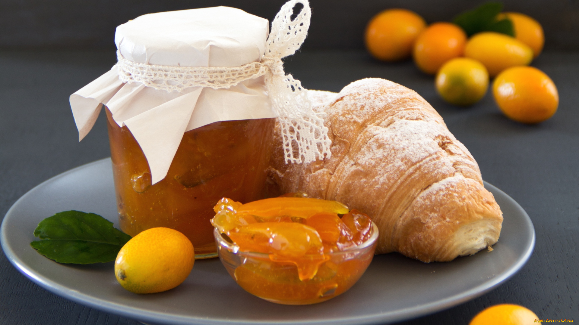 еда, разное, кумкват, джем, круассан