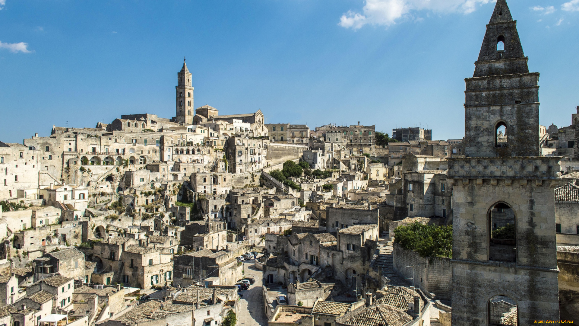 матера, , италия, города, -, панорамы, дома