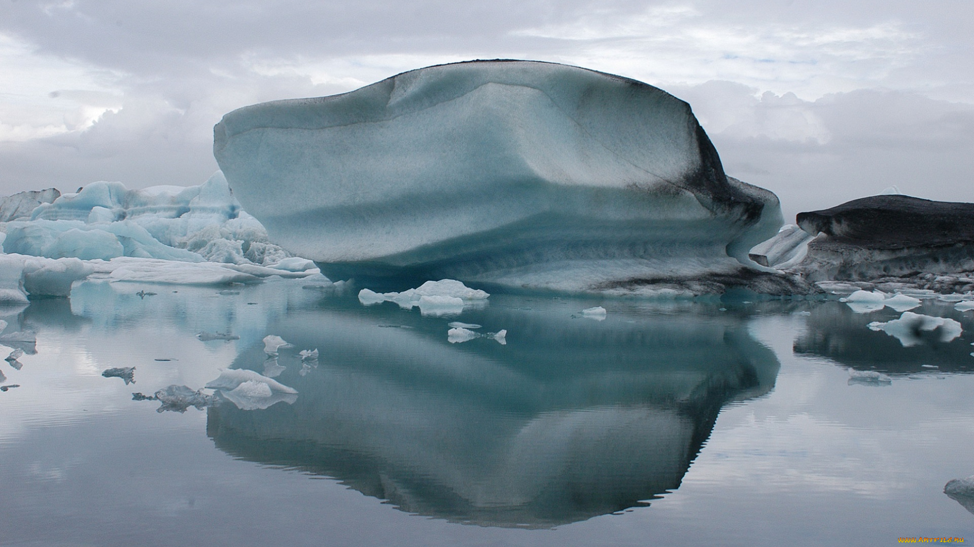 природа, айсберги, и, ледники, зима, снег, вода, лёд