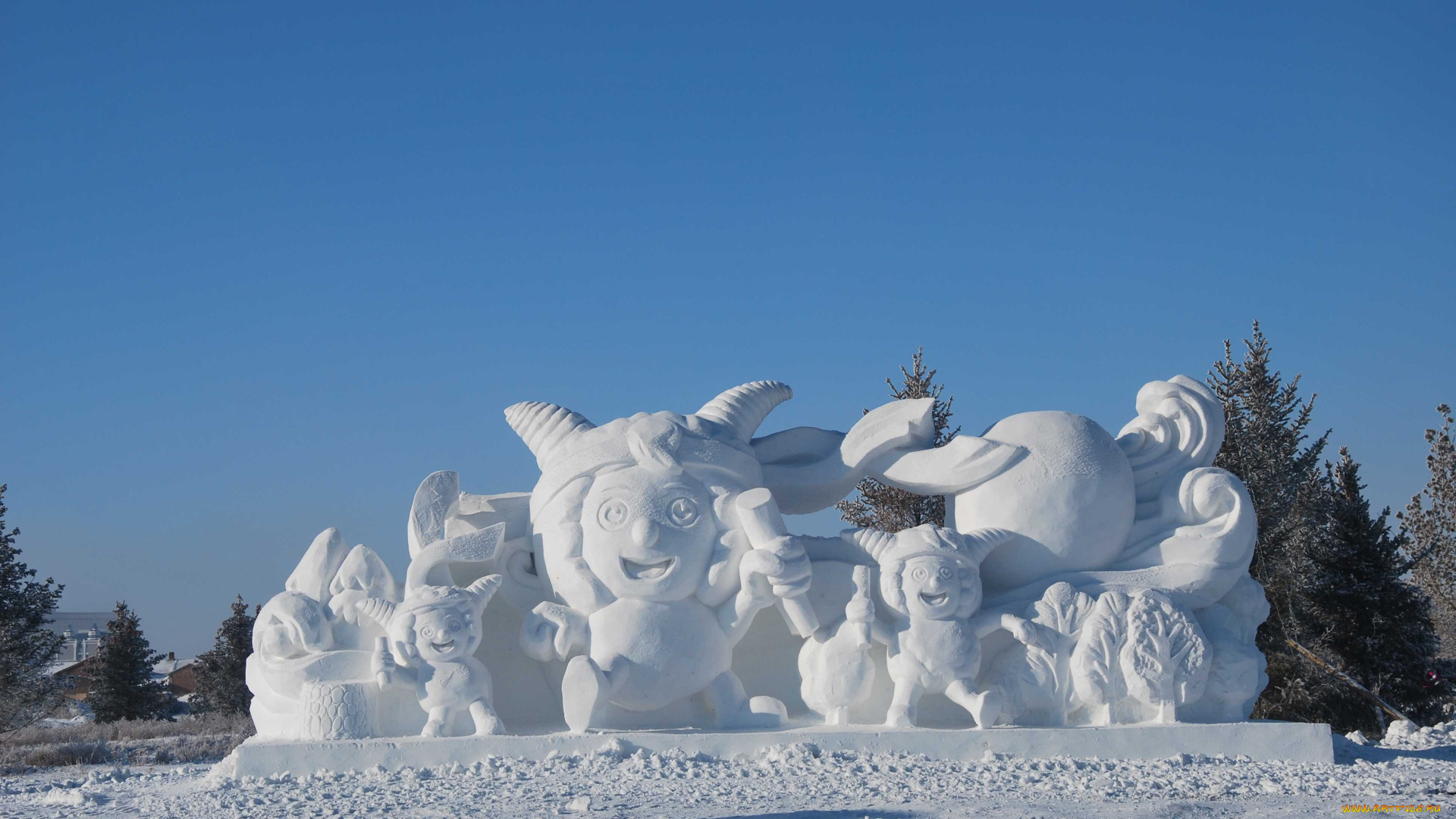 разное, фигуры, из, песка, , льда, и, снега, фигуры, снег