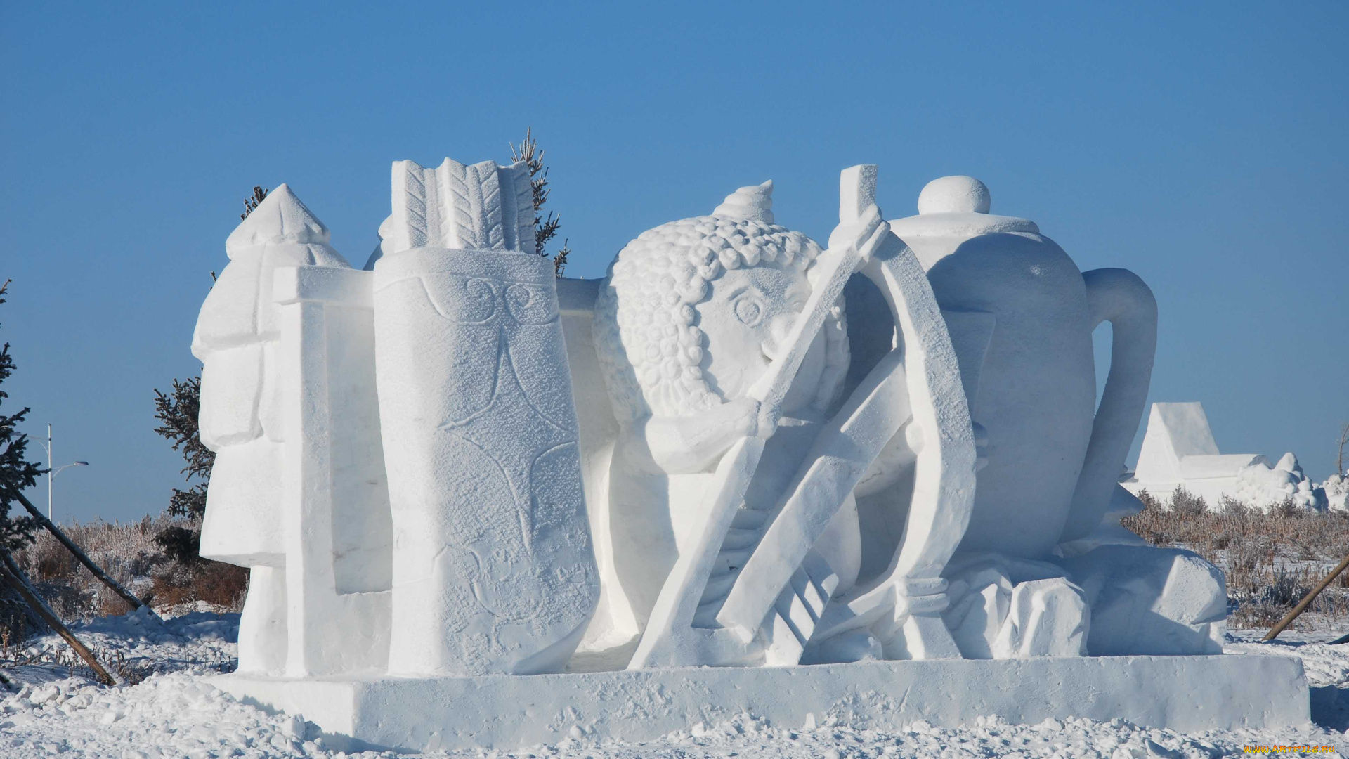 разное, фигуры, из, песка, , льда, и, снега, фигуры, снег