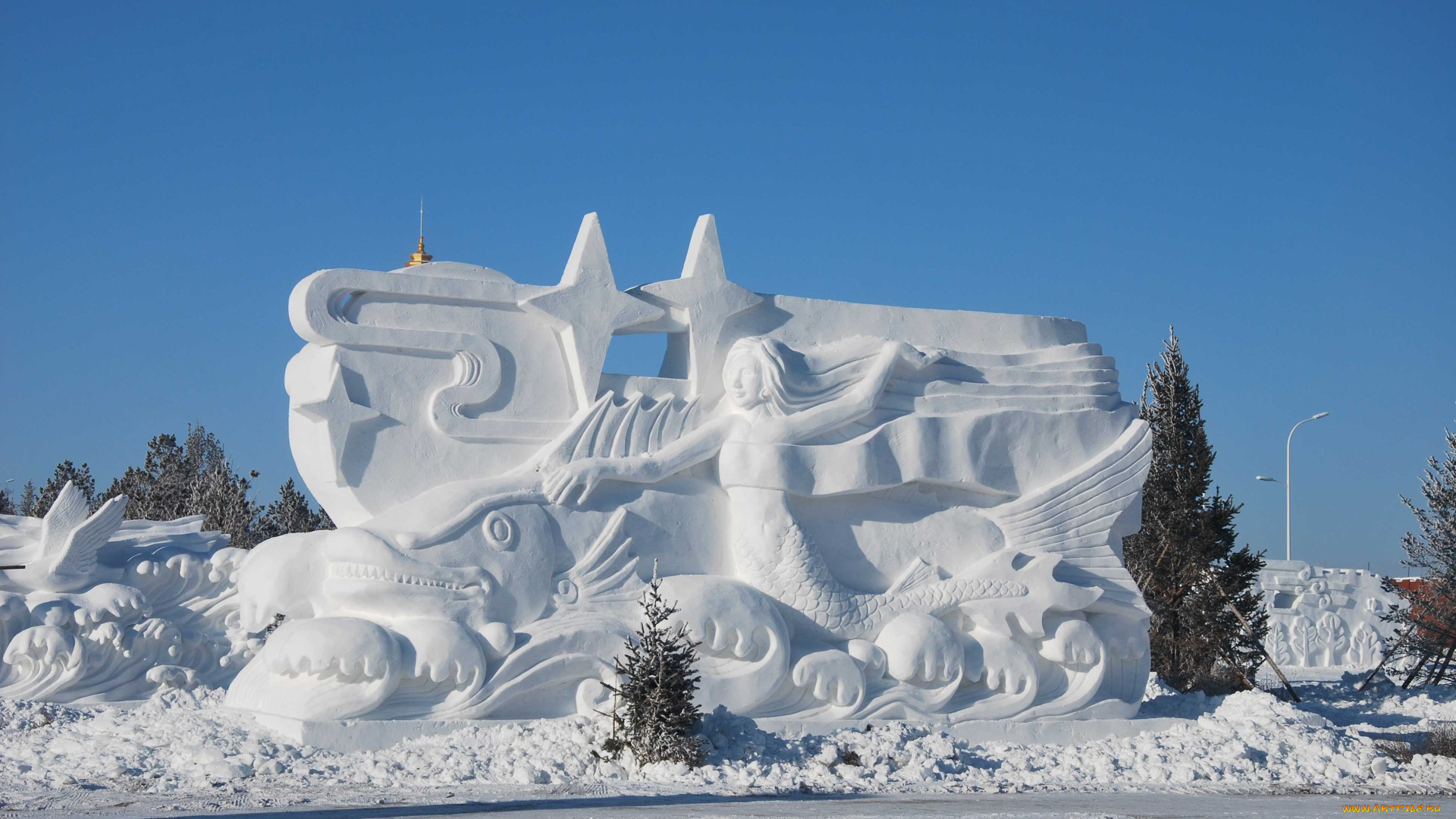 разное, фигуры, из, песка, , льда, и, снега, фигуры, снег