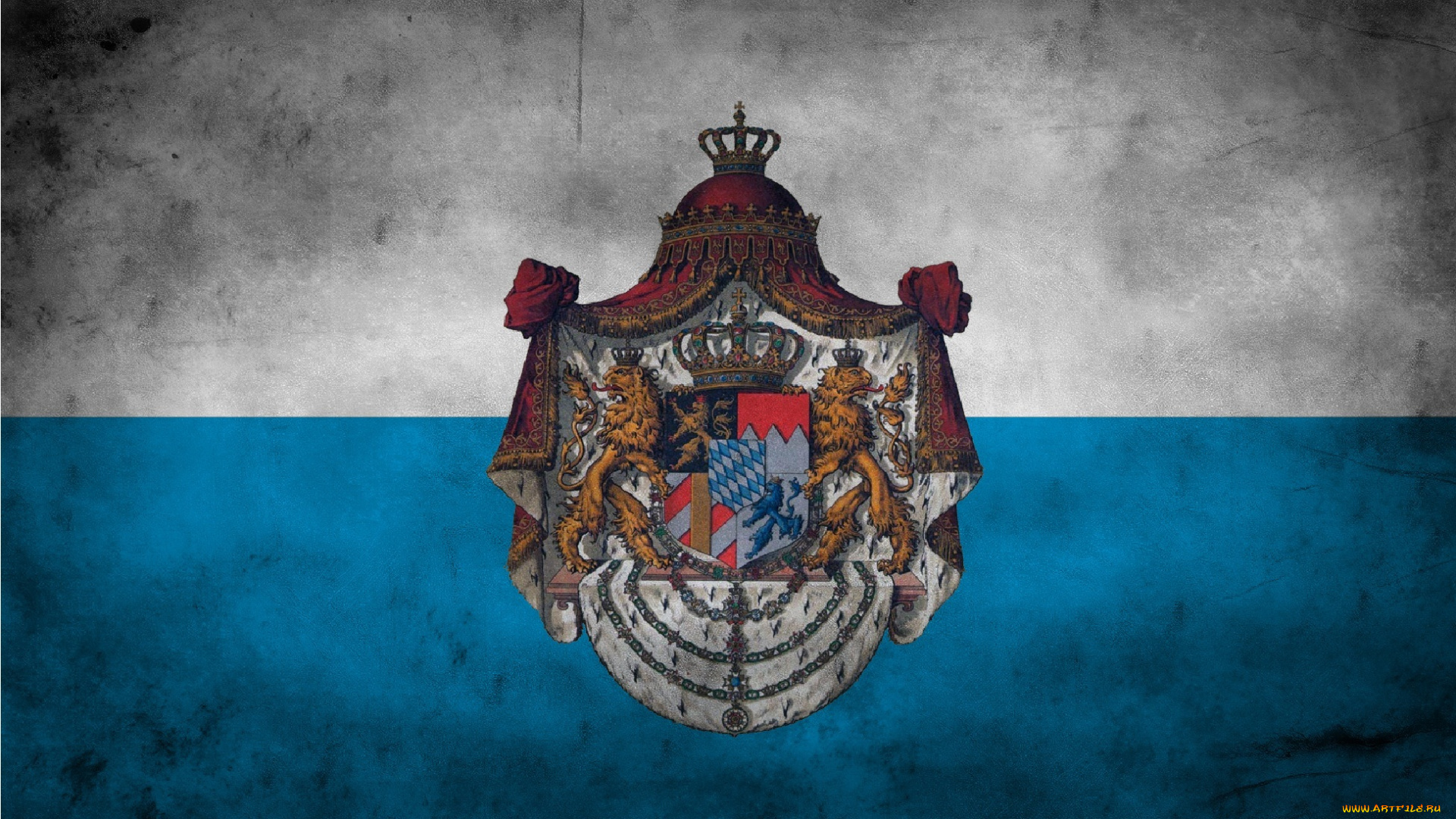 разное, флаги, , гербы, флаг, бавария, мантия, герб, львы, корона, двухцветный
