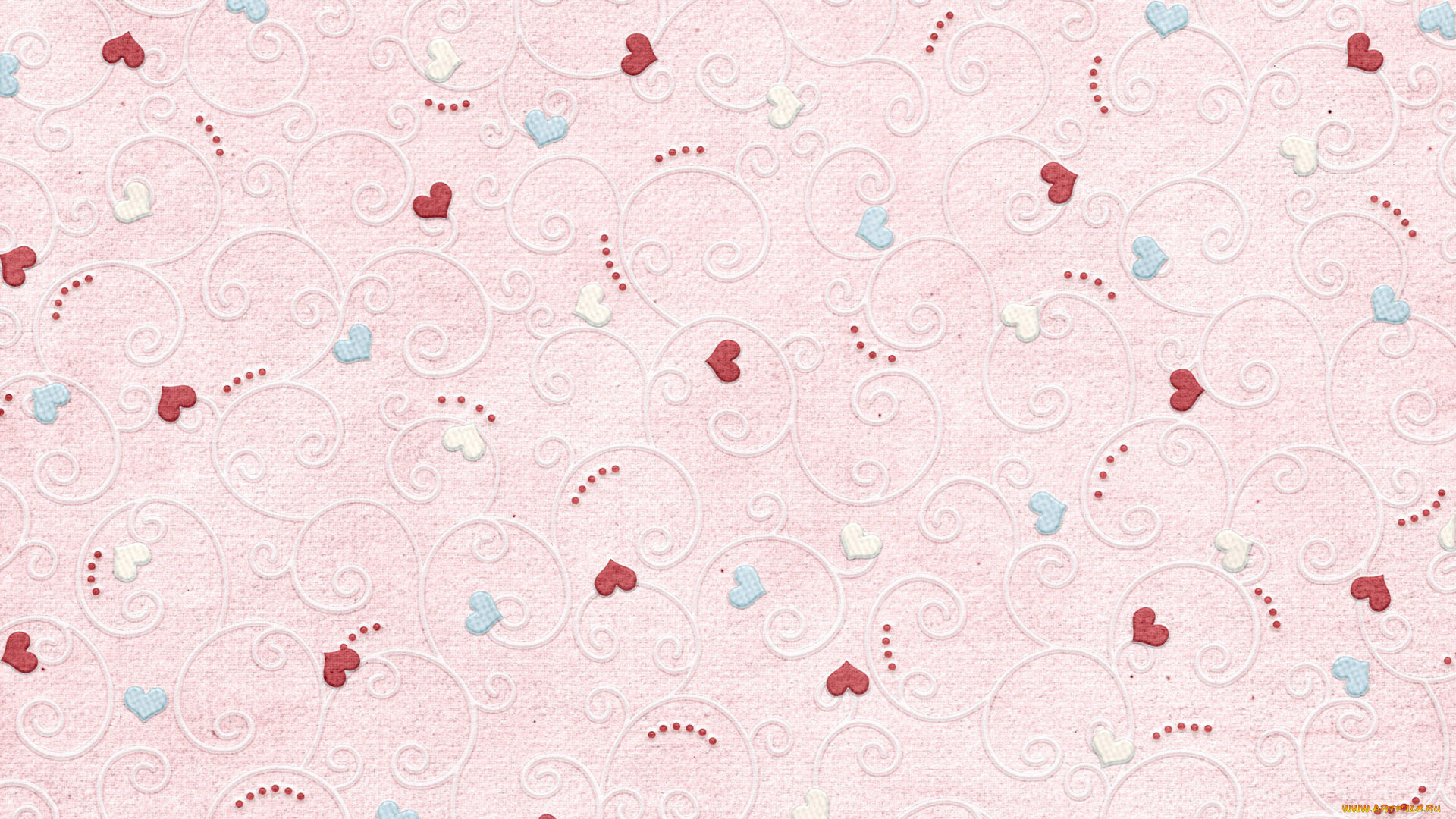 разное, текстуры, завитки, точки, сердечки, розовый, фон