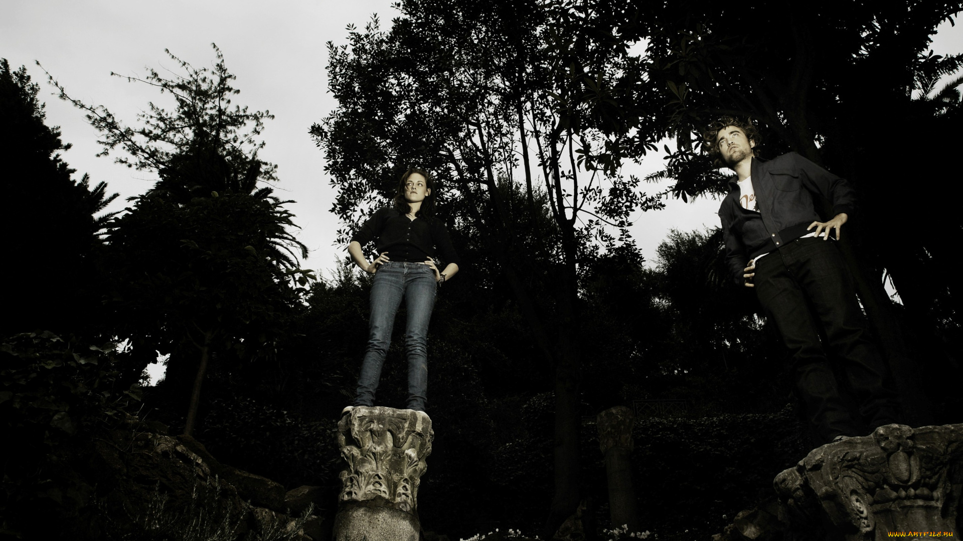 разное, знаменитости, kristen, stewart, сага, колонны, вампиры, актеры, robert, pattinson, парк