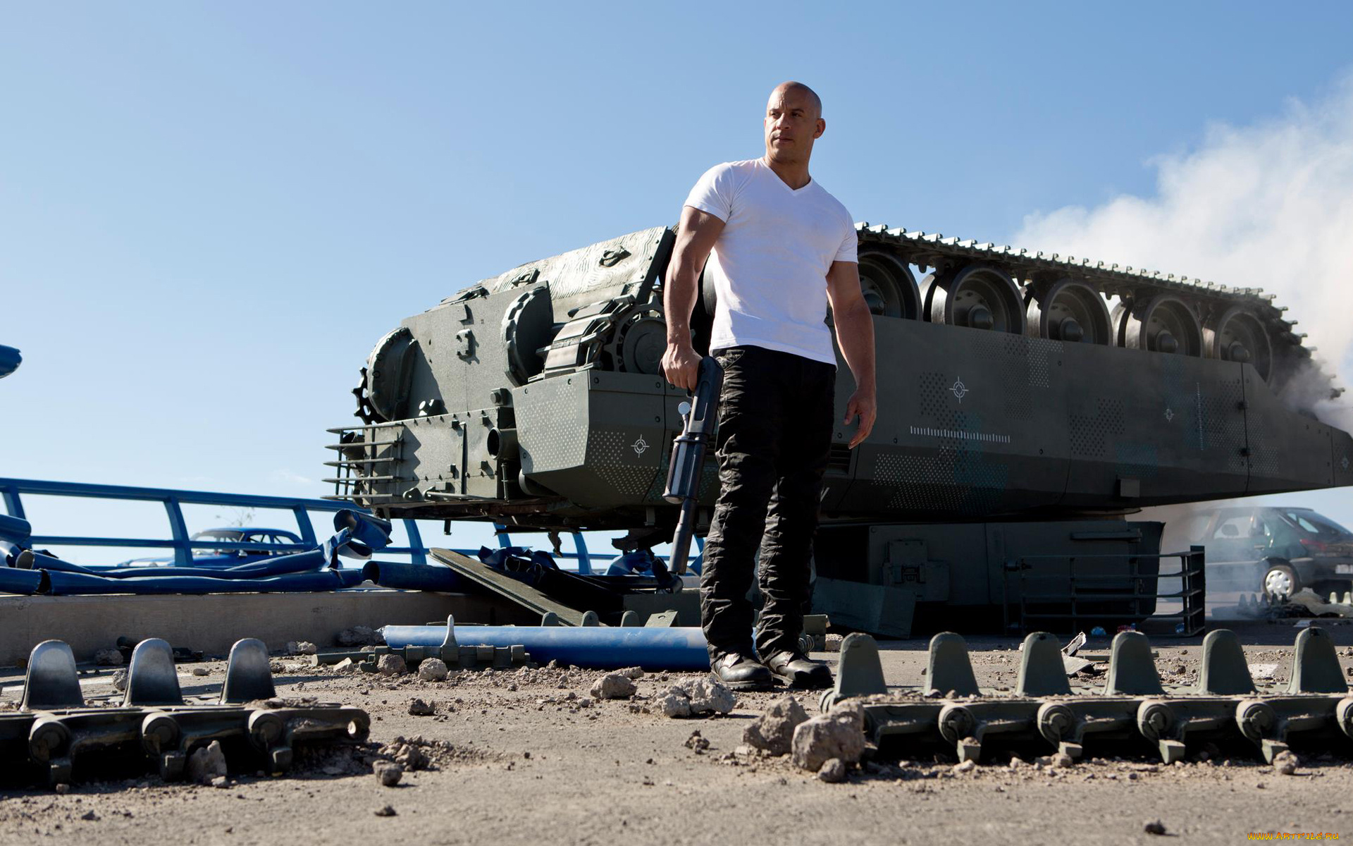 кино, фильмы, fast, &, furious, 6, гусеница, дробовик, танк, furious, 6, vin, diesel