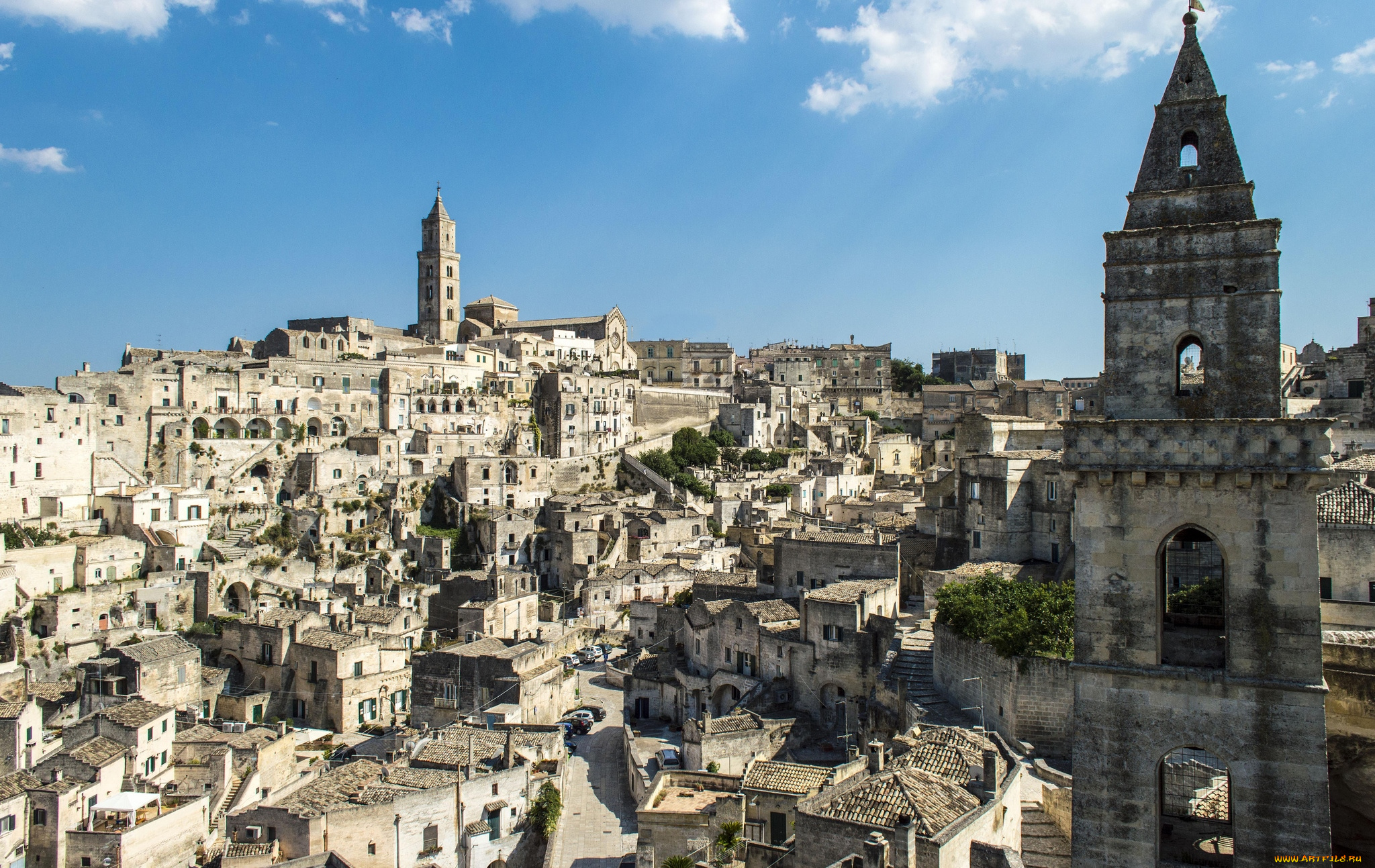 матера, , италия, города, -, панорамы, дома