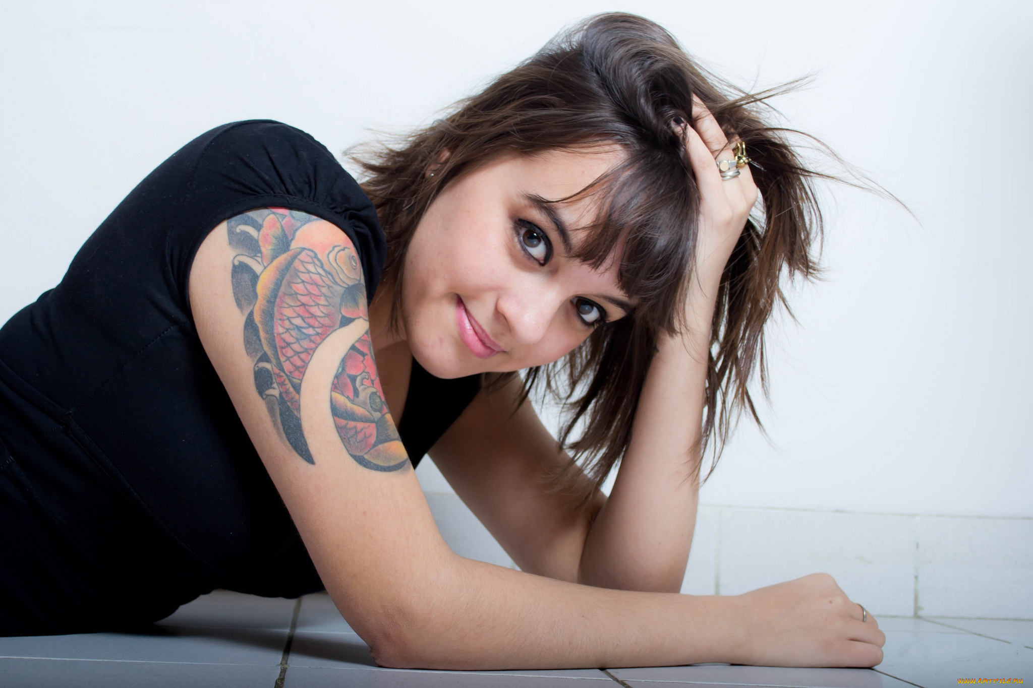 девушки, -unsort, , брюнетки, , шатенки, тату, поза, взгляд