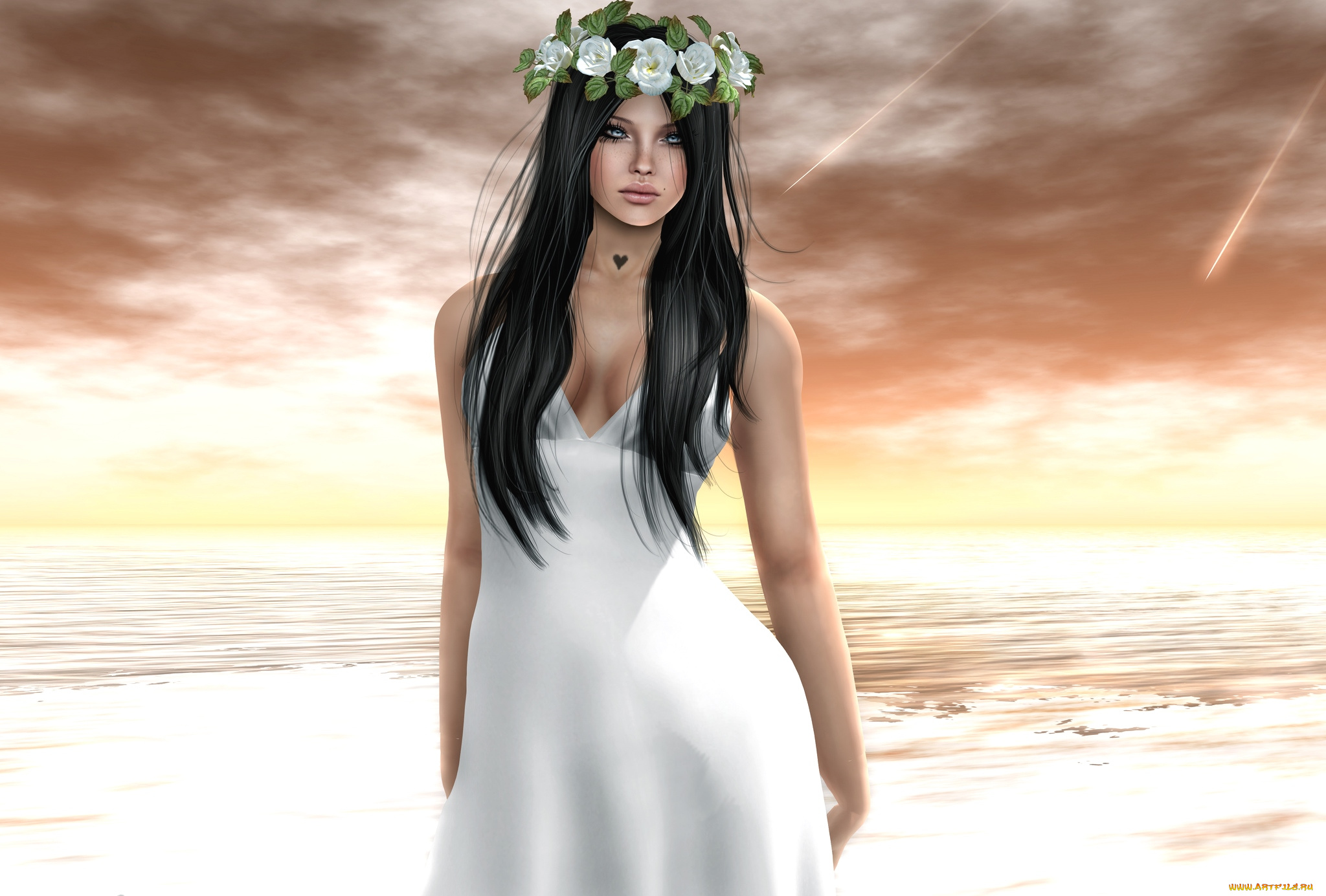 3д, графика, people, , люди, венок