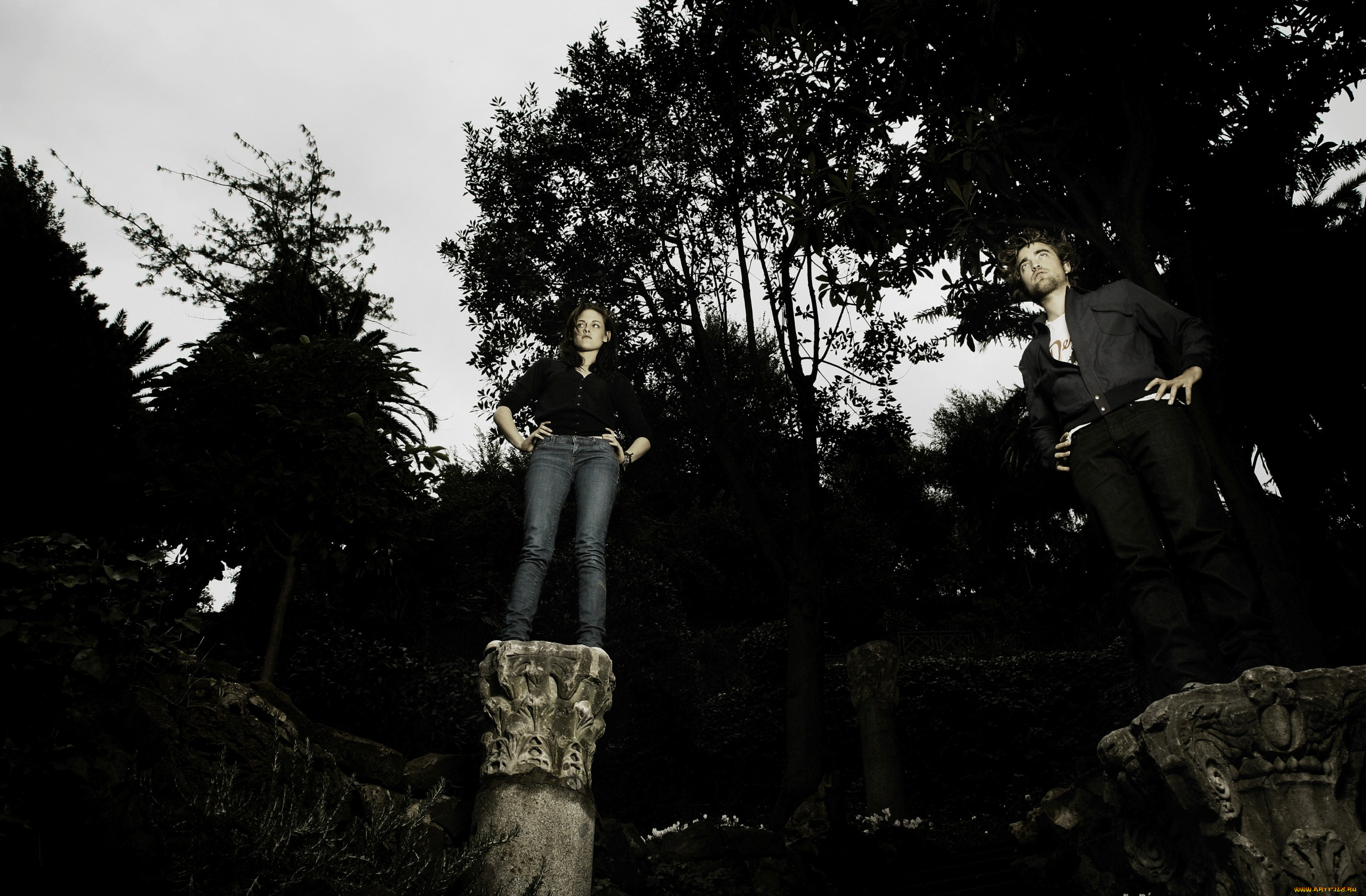 разное, знаменитости, kristen, stewart, сага, колонны, вампиры, актеры, robert, pattinson, парк