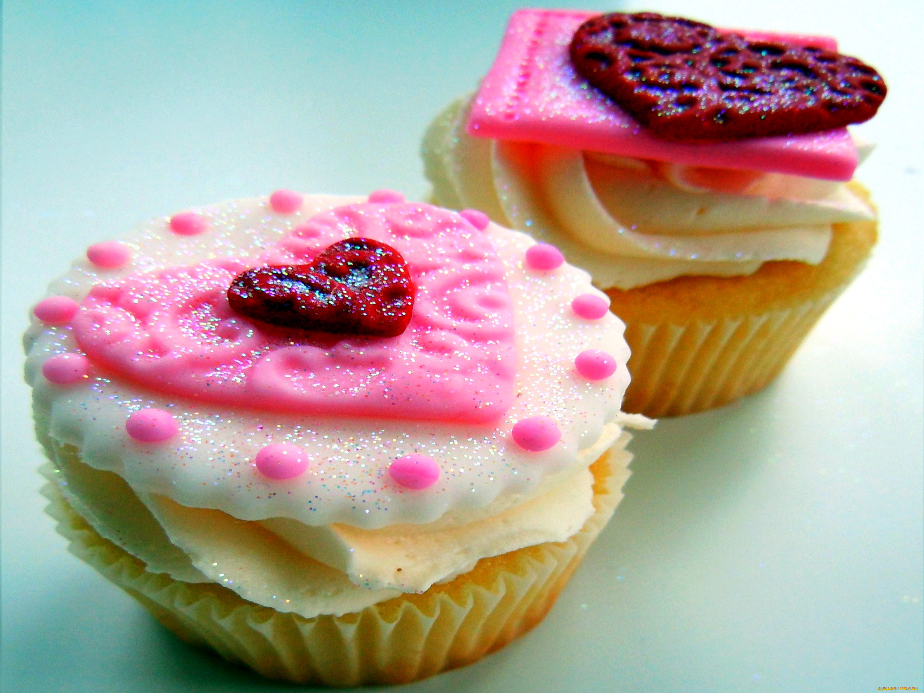 еда, пирожные, , кексы, , печенье, сердечки, капкейки