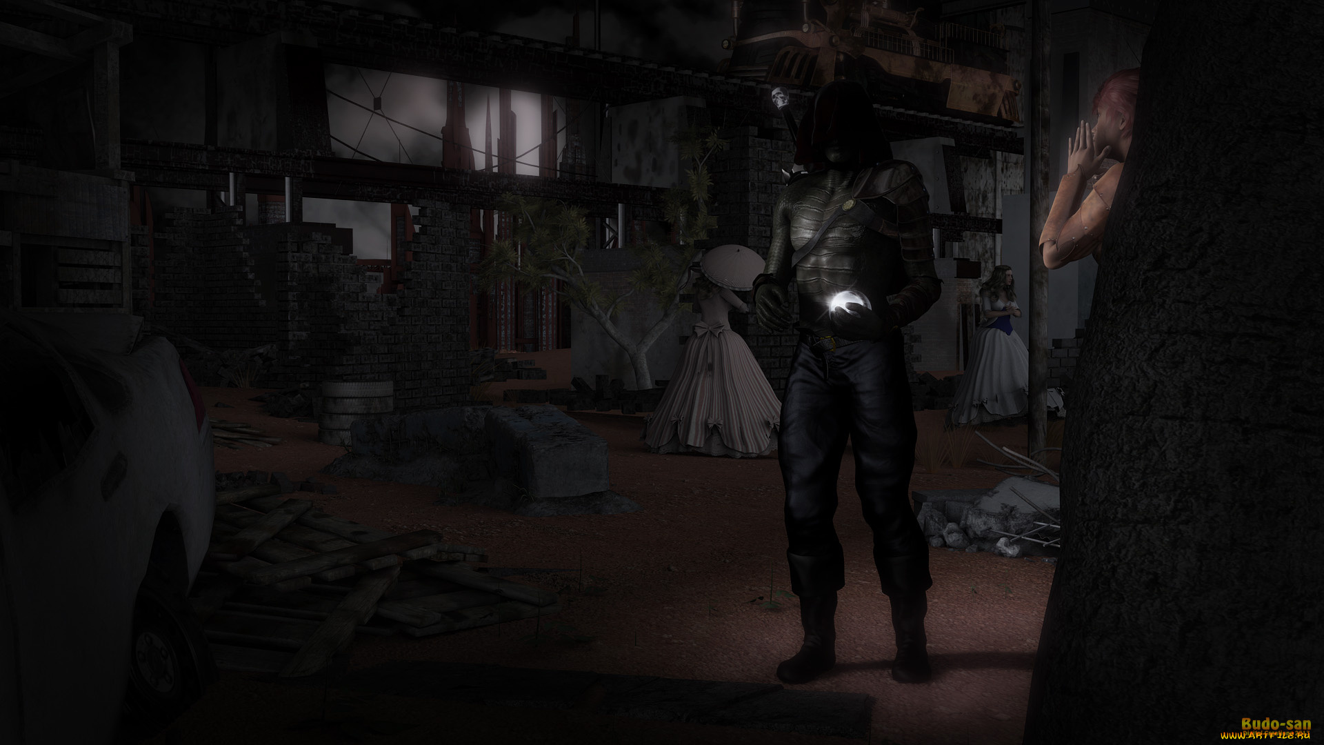 3д, графика, фантазия, , fantasy, девушка, взгляд, фон, существо