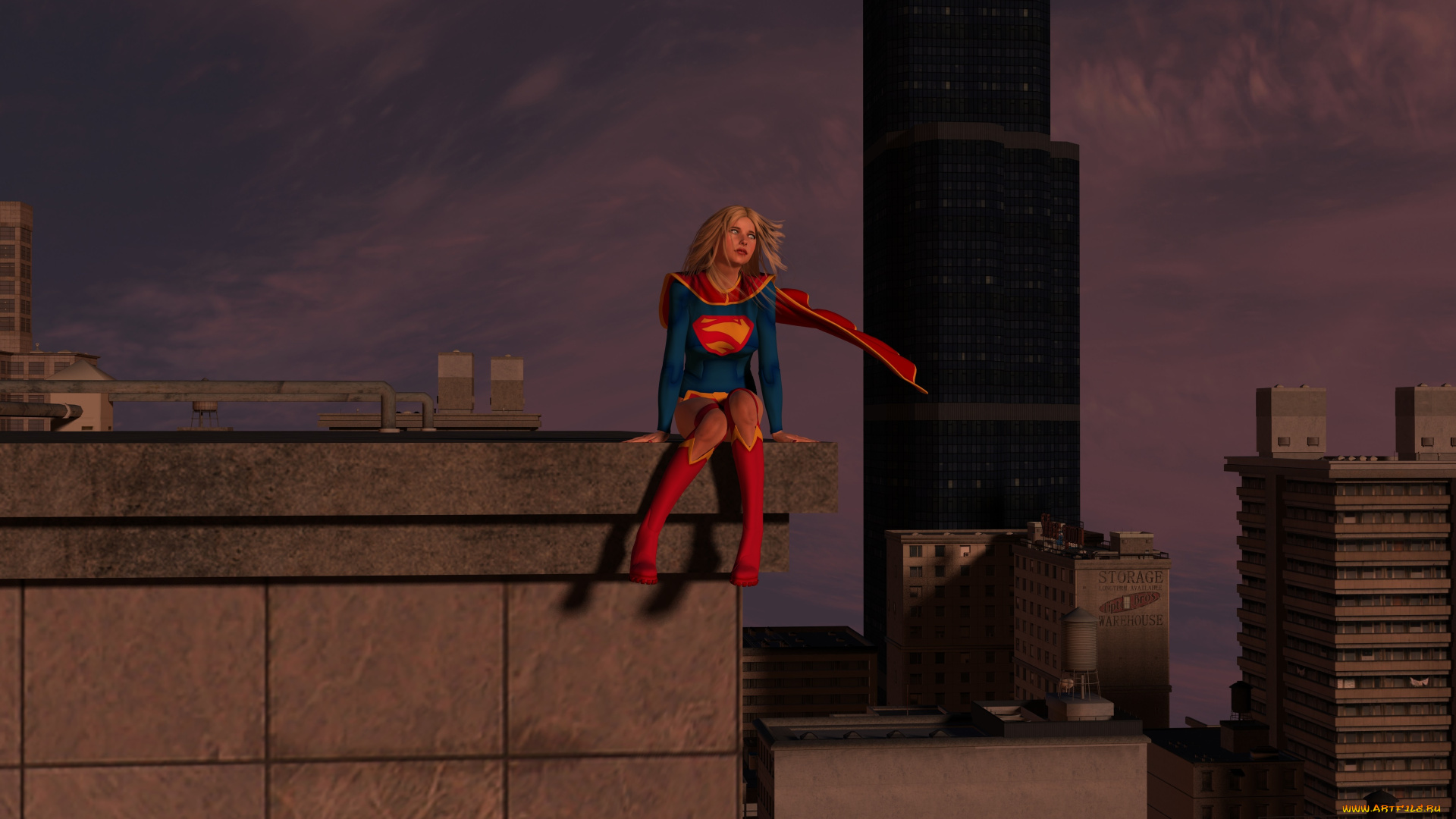 3д, графика, фантазия, , fantasy, взгляд, фон, девушка, супермен