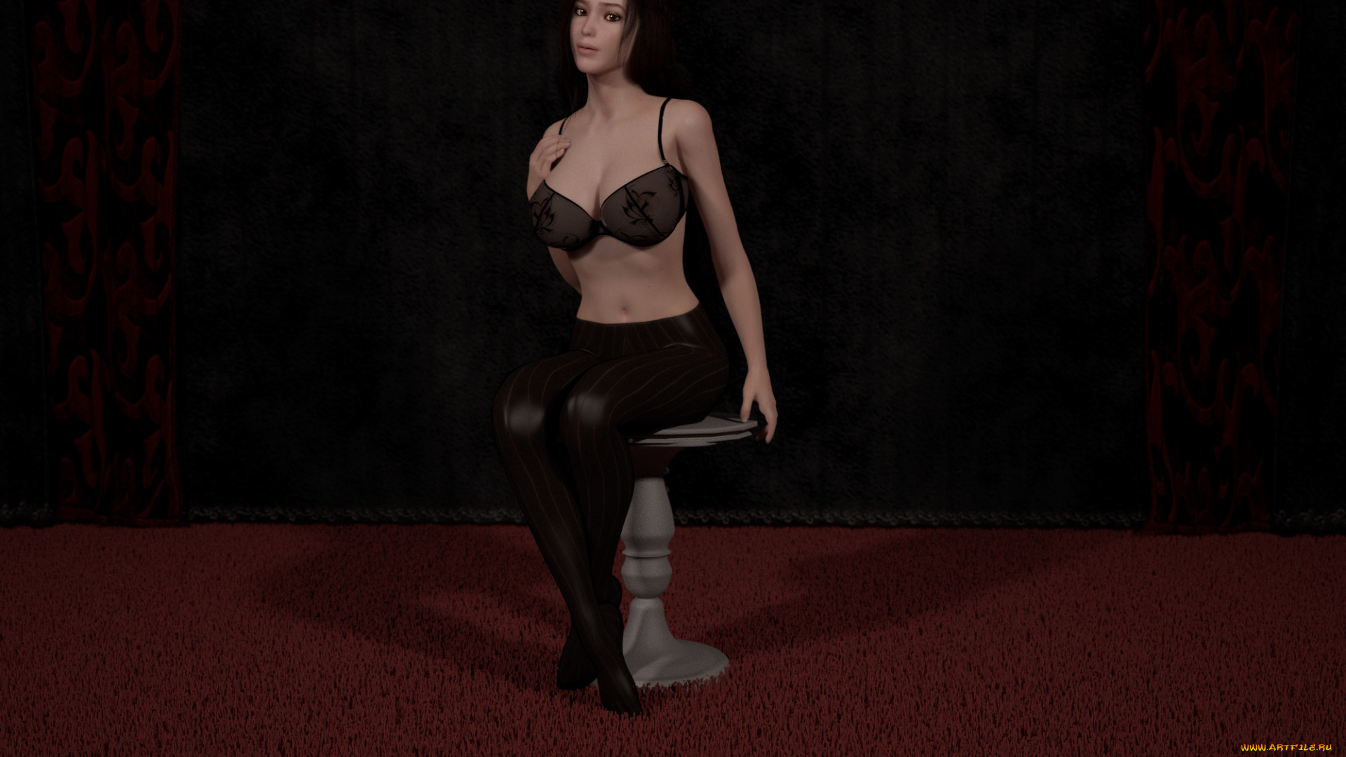 3д, графика, люди, , people, девушка, взгляд, фон