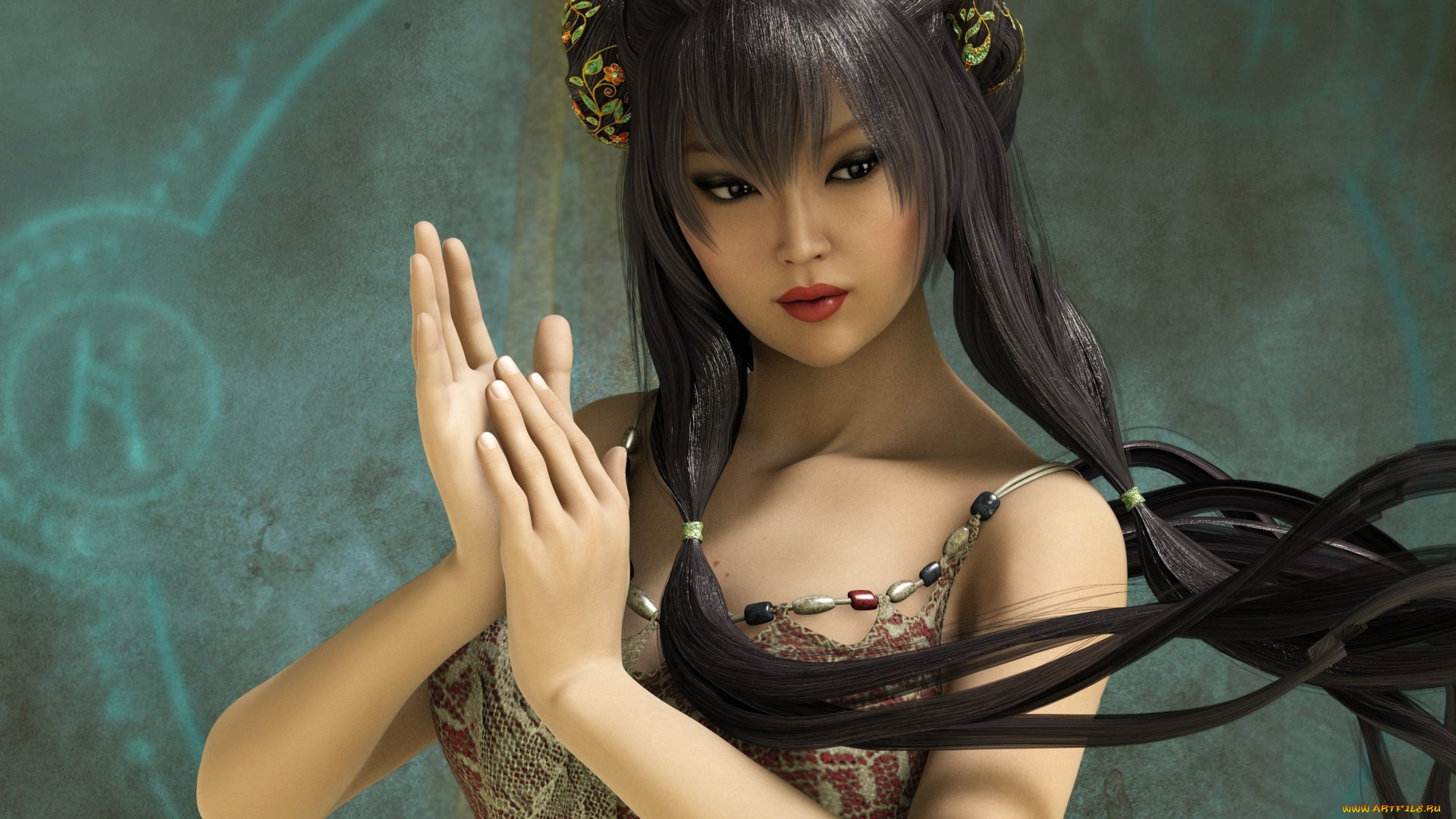 3д, графика, люди, , people, девушка, взгляд, фон