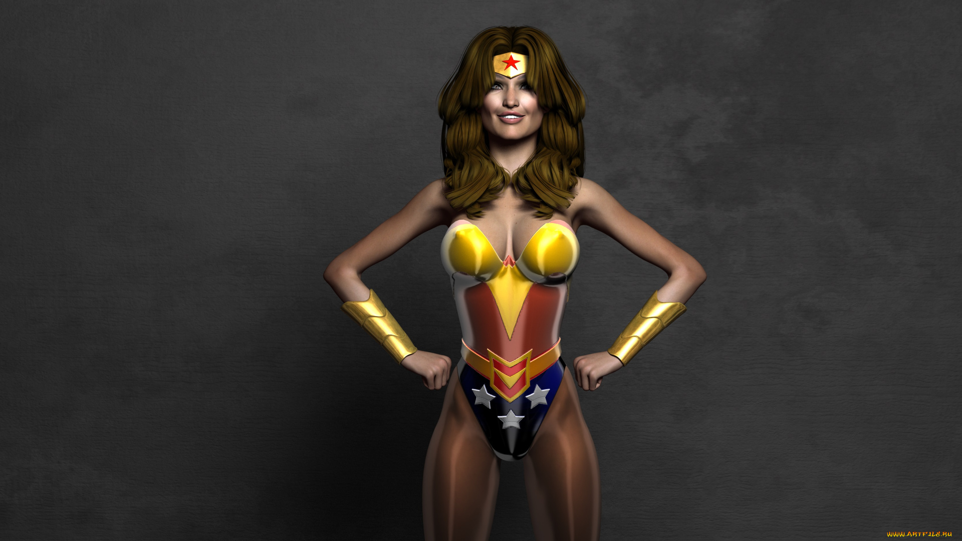 3д, графика, люди, , people, девушка, взгляд, фон, рыжая, улыбка