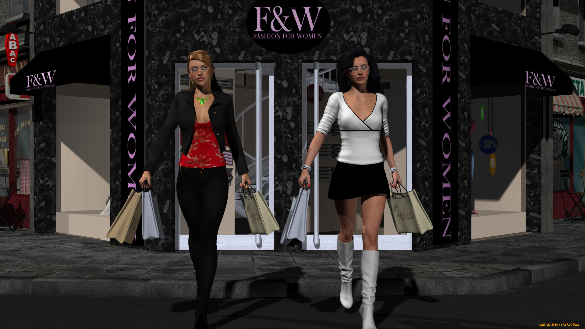 3д, графика, люди, , people, взгляд, девушки, фон