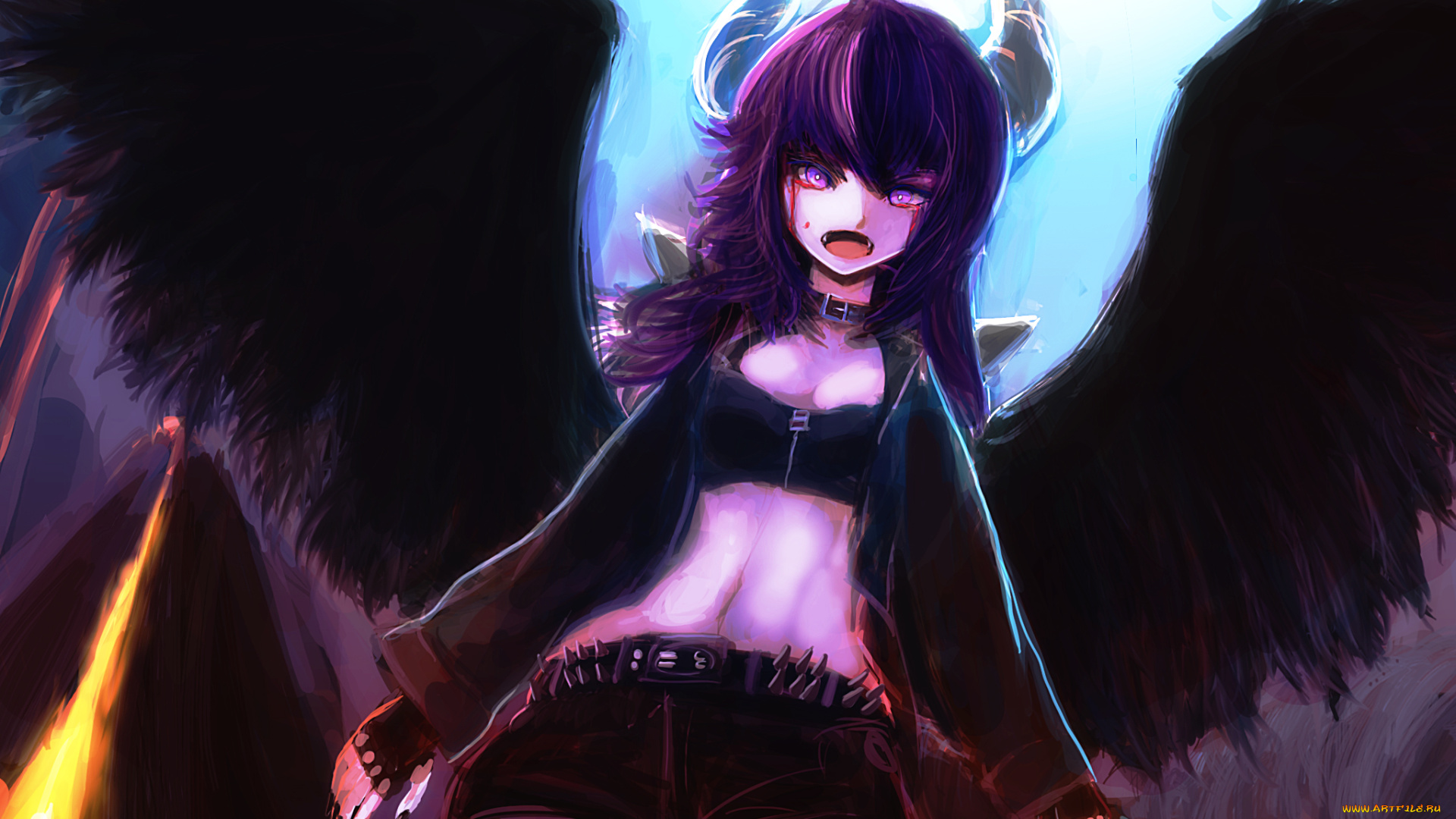 аниме, ангелы, , демоны, крылья, ангел, девушка, арт