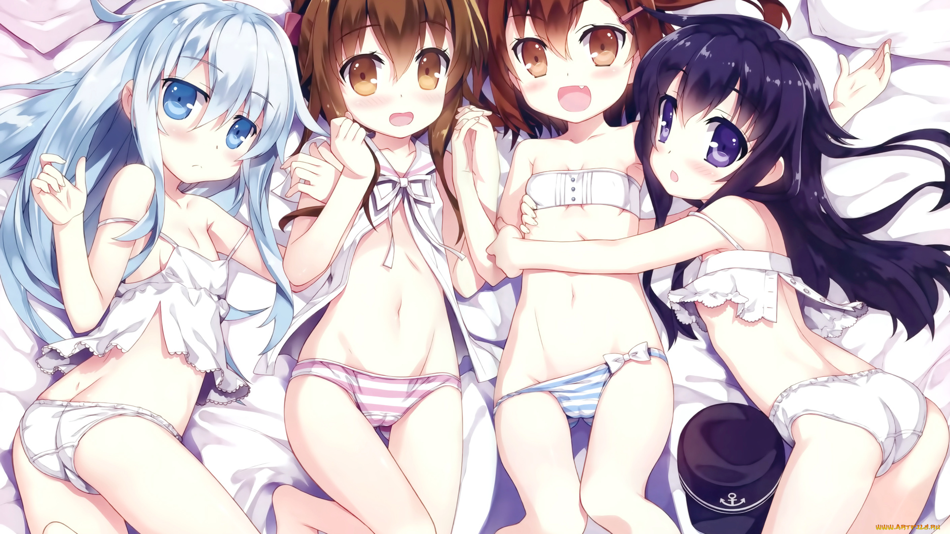 аниме, kantai, collection, hibiki, арт, fujima, takuya, inazuma, девочки, кепка, kancolle, akatsuki, kantai, collection, ikazuchi