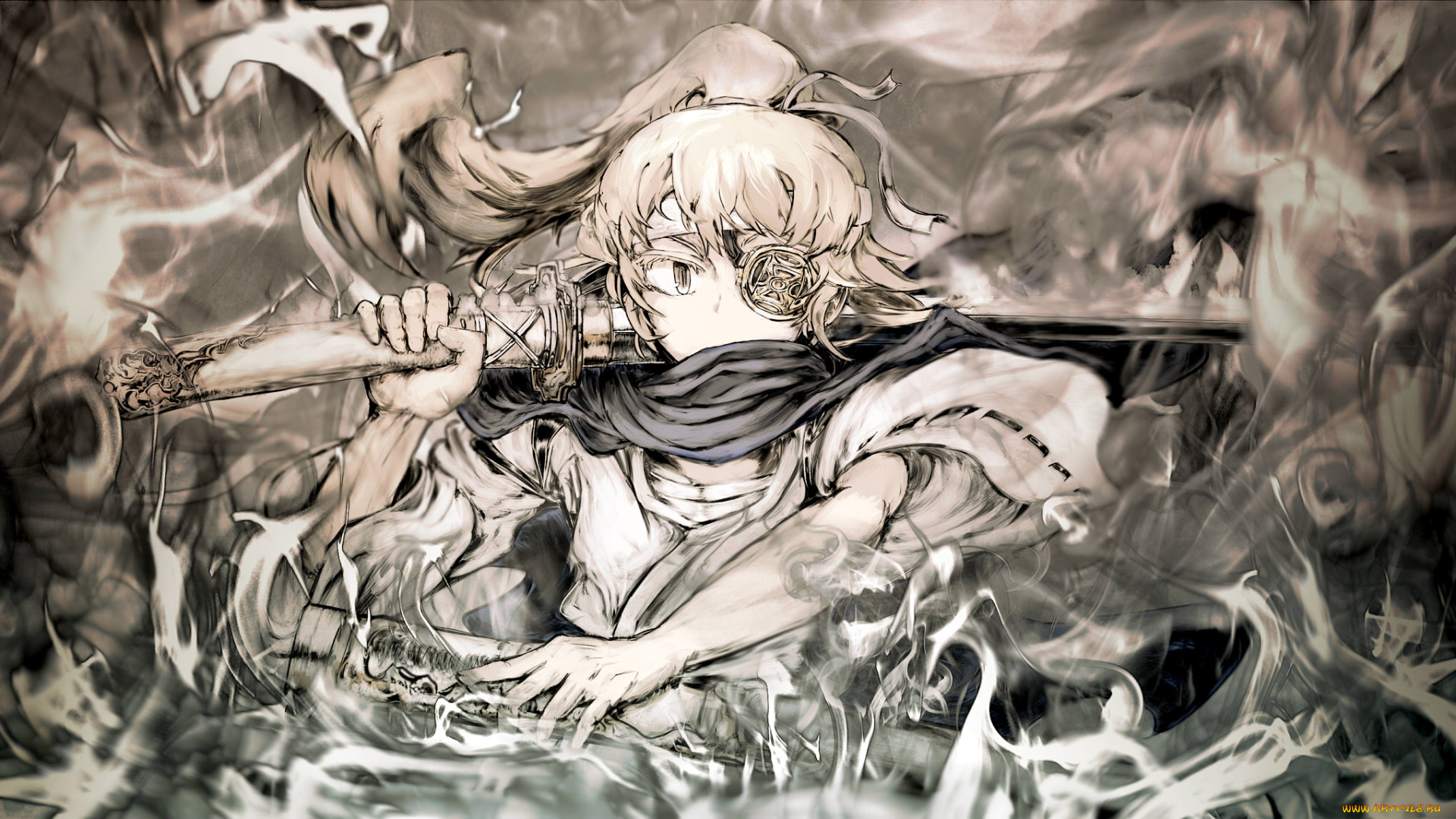 аниме, оружие, , техника, , технологии, взгляд, yoshioka, yoshiko, арт, девушка