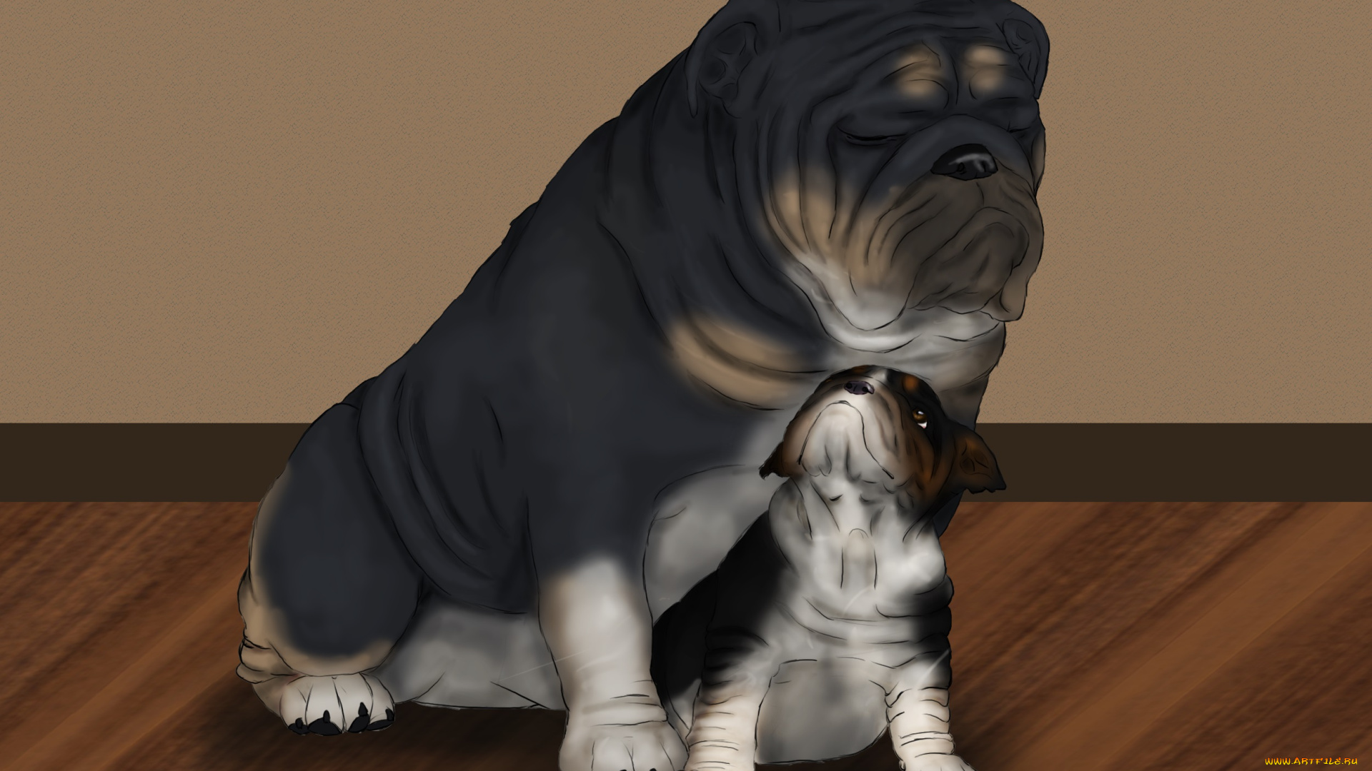 рисованное, животные, , собаки, щенок, собака, фон