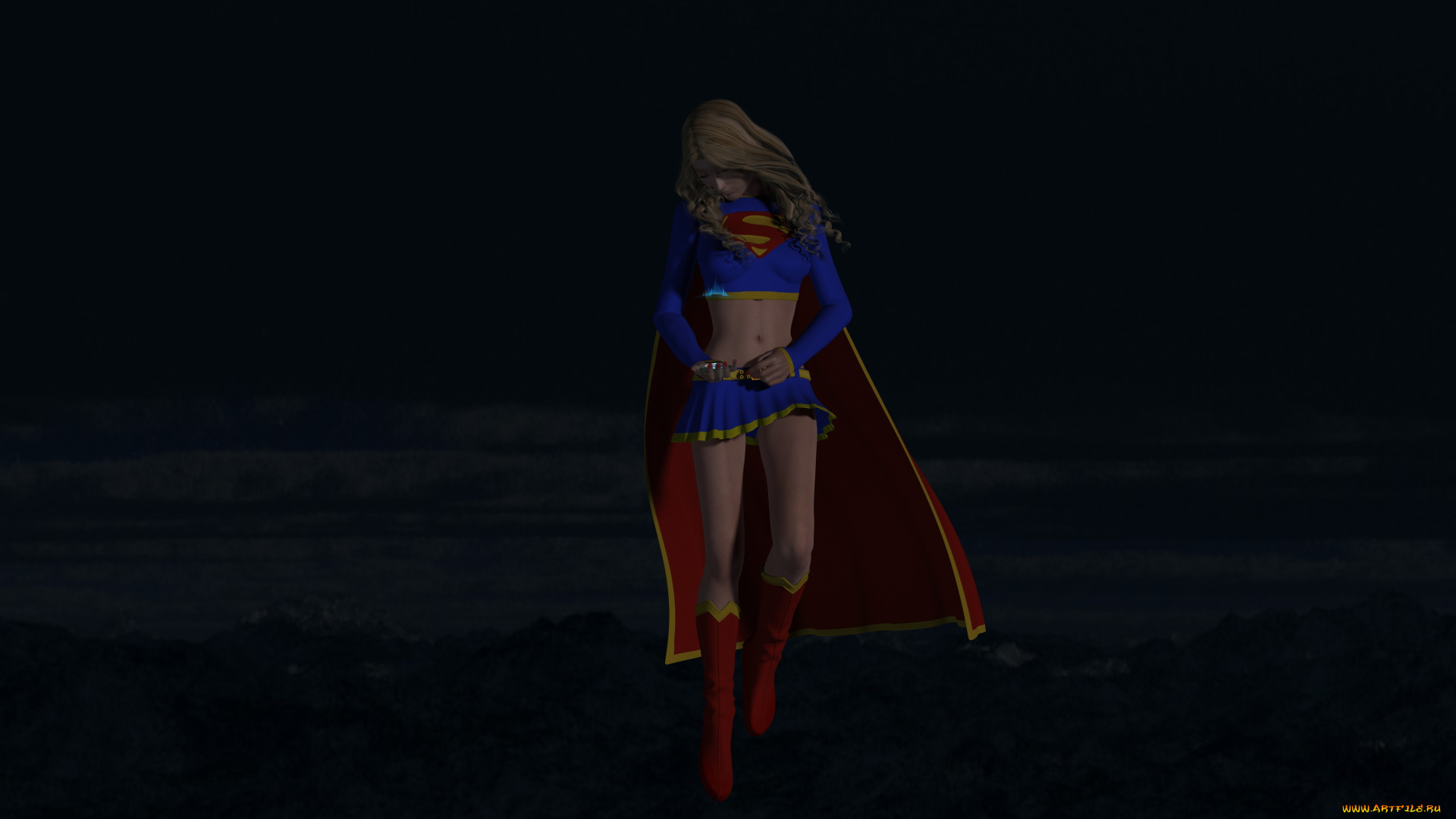 supergirl, 3д, графика, фантазия, , fantasy, взгляд, супермен, девушка, фон