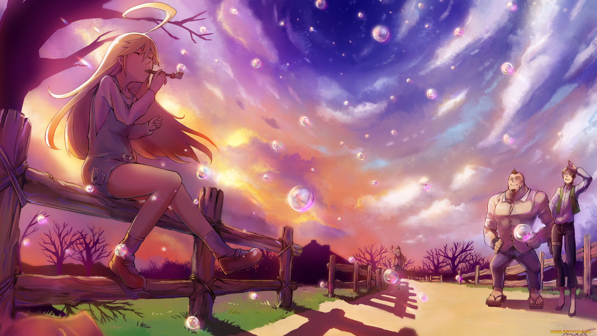 yoru, no, yatterman, аниме, unknown, , другое, девушка, парни, арт, chronowarld, def, doronjo, yatterman, мыльные, пузыри