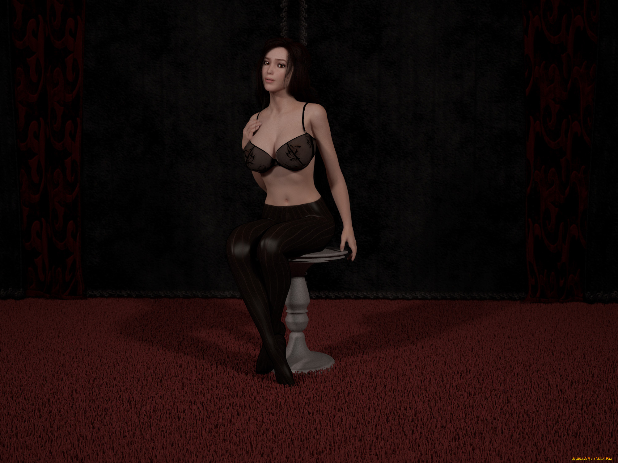 3д, графика, люди, , people, девушка, взгляд, фон