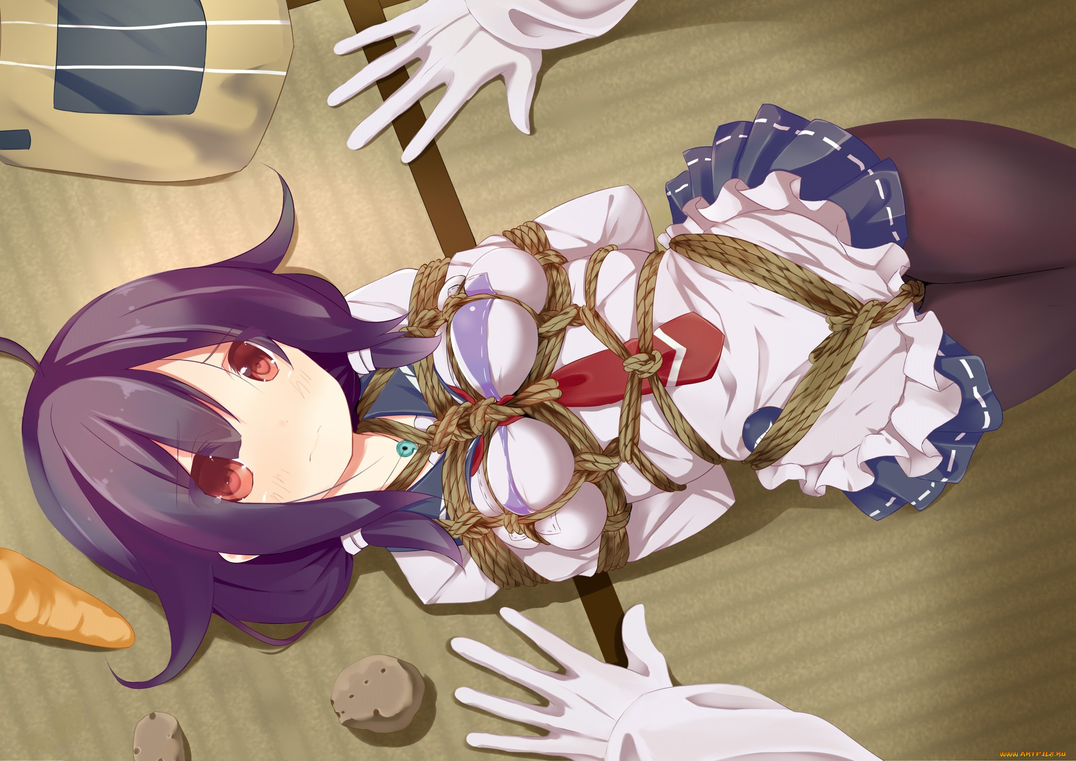 аниме, kantai, collection, девушка, перчатки, руки, арт, hamuta, верёвка, kancolle, taigei, kantai, collection