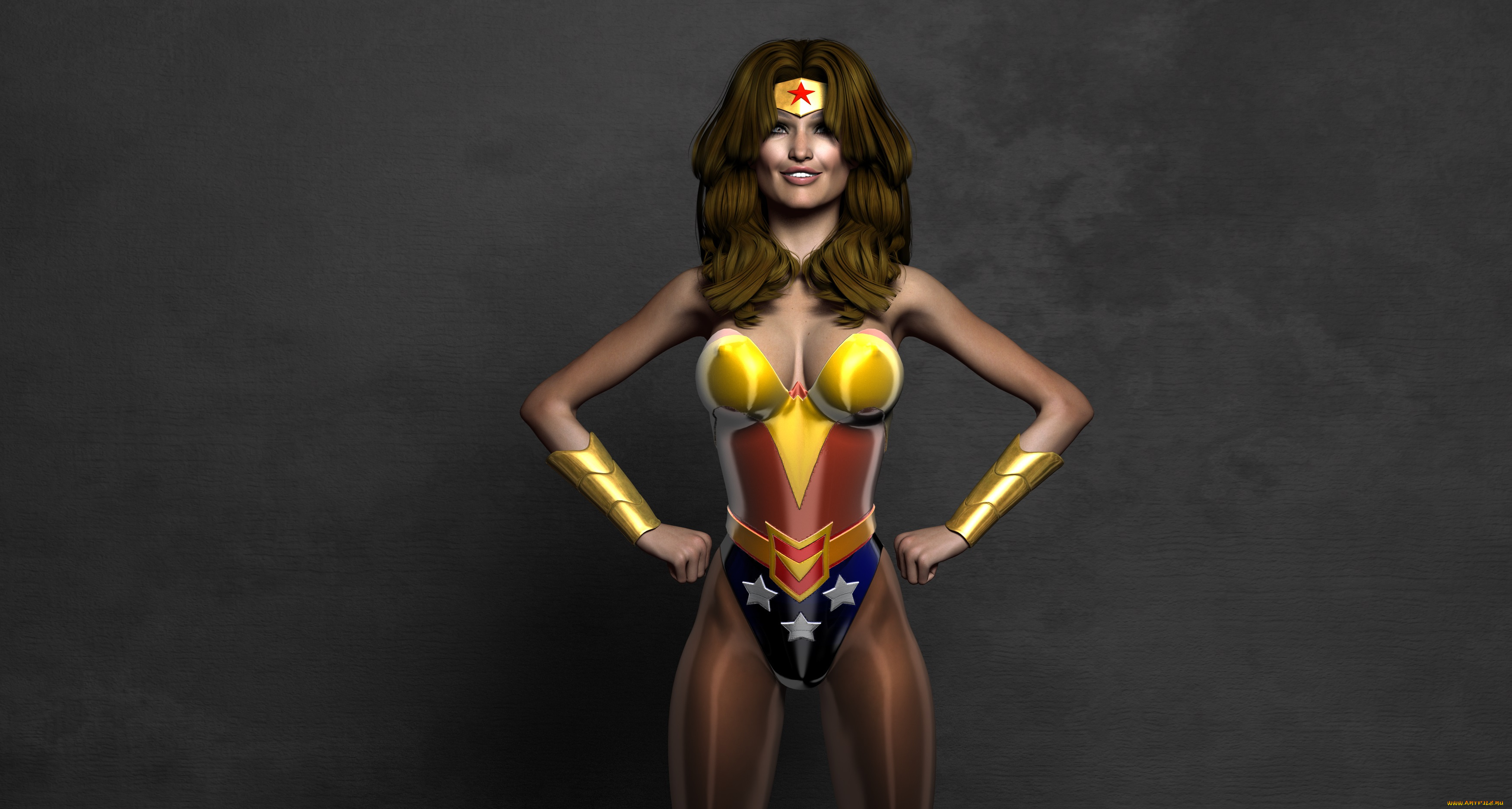 3д, графика, люди, , people, девушка, взгляд, фон, рыжая, улыбка