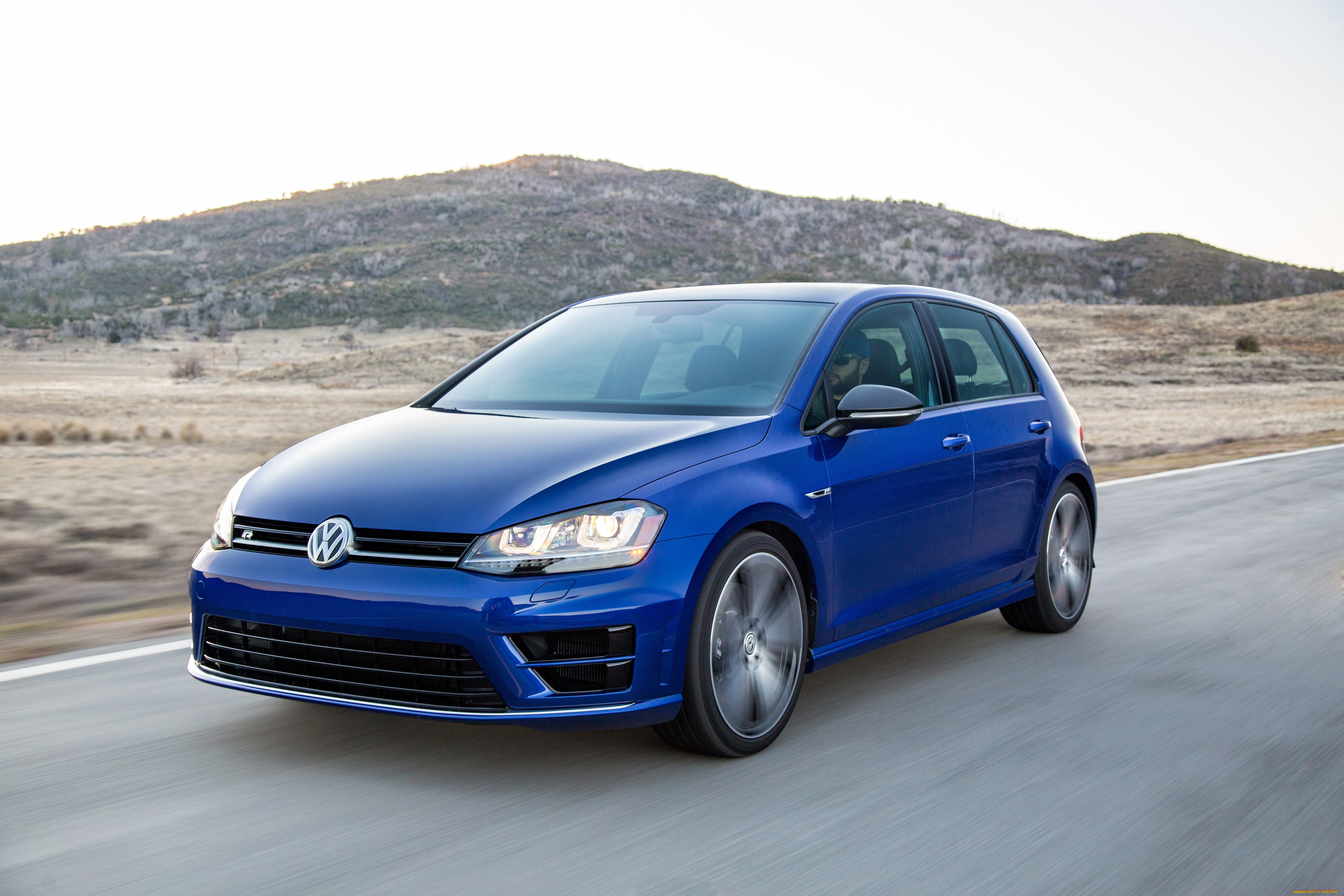 автомобили, volkswagen, синий, us-spec, golf, r, 2015г
