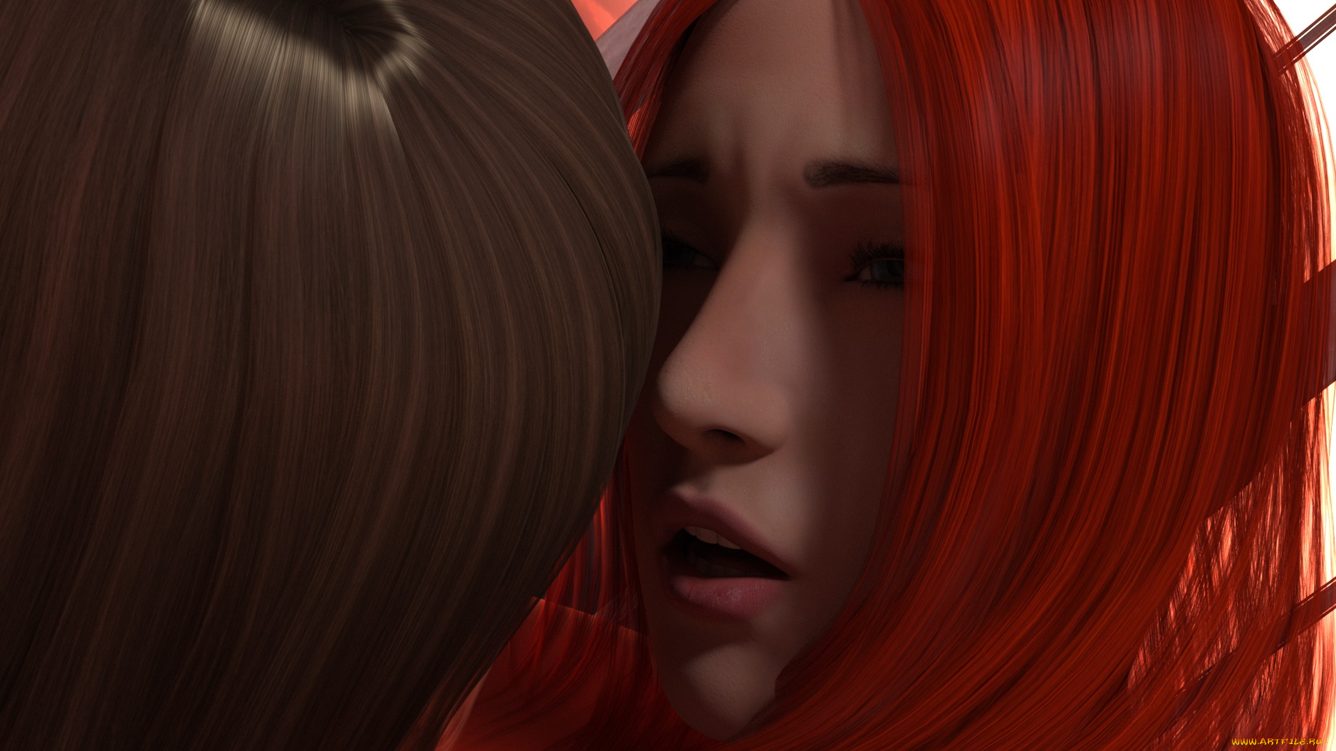 3д, графика, фантазия, , fantasy, фон, взгляд, девушки