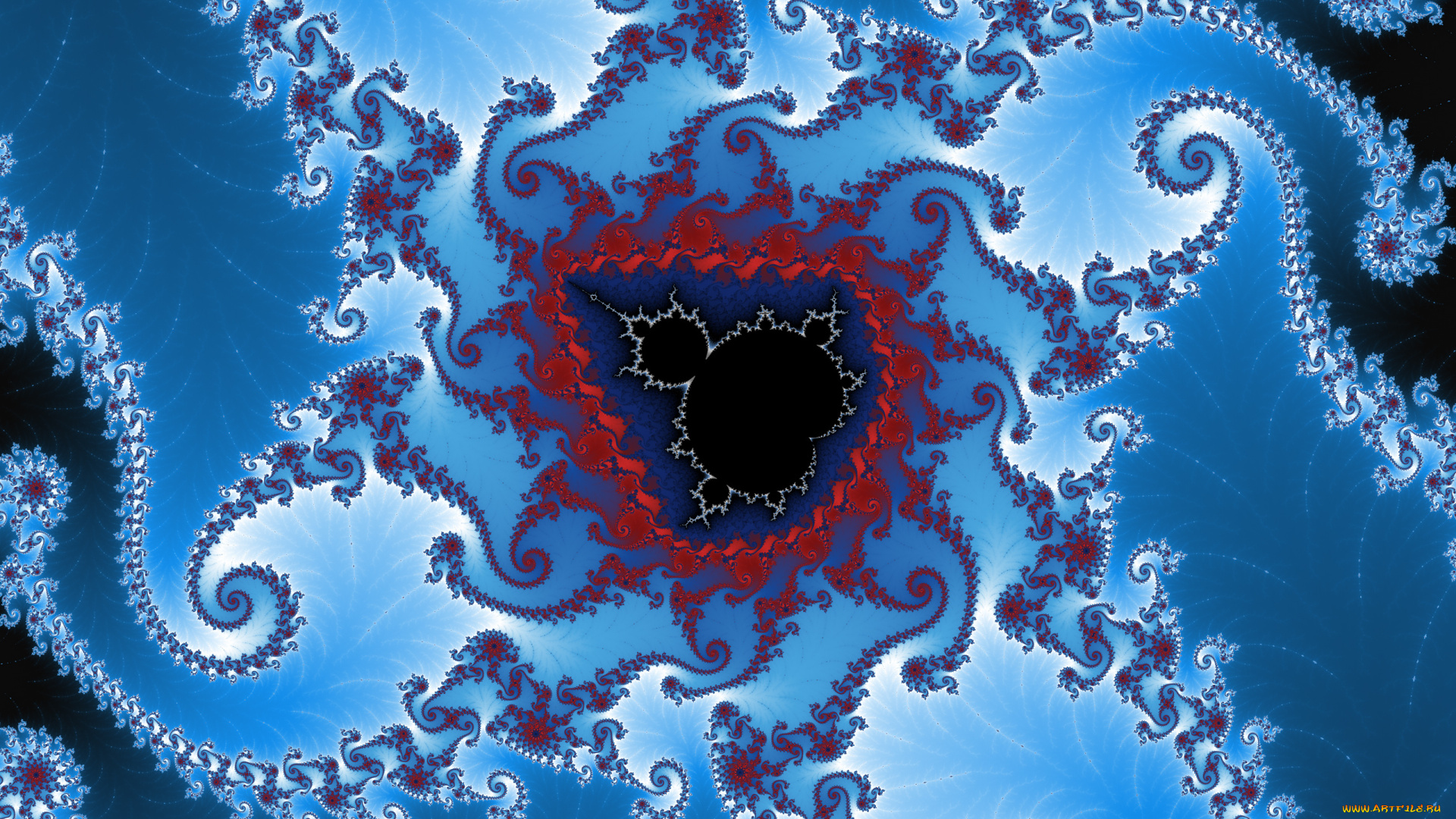 3д, графика, фракталы, , fractal, голубое, синие, линии