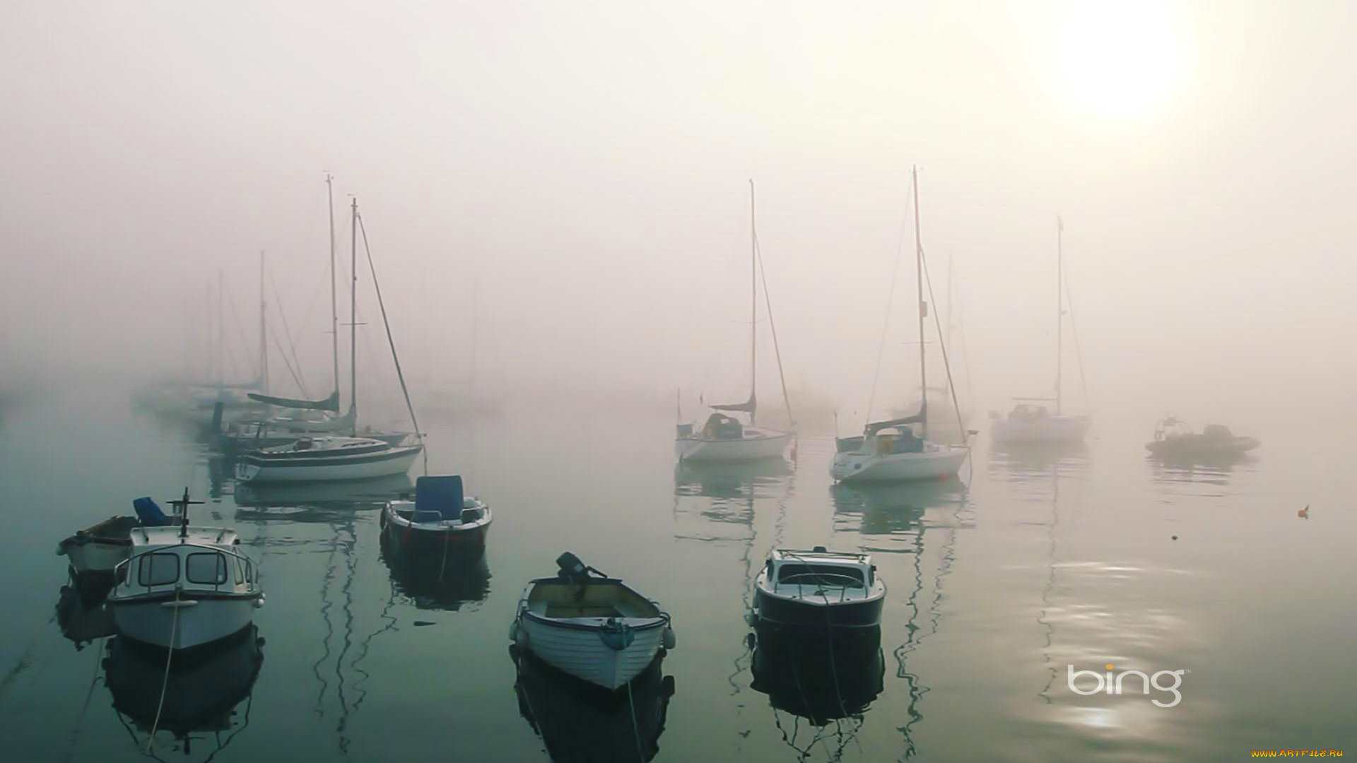 корабли, лодки, , шлюпки, штиль, свет, гавань, бухта, туман, море