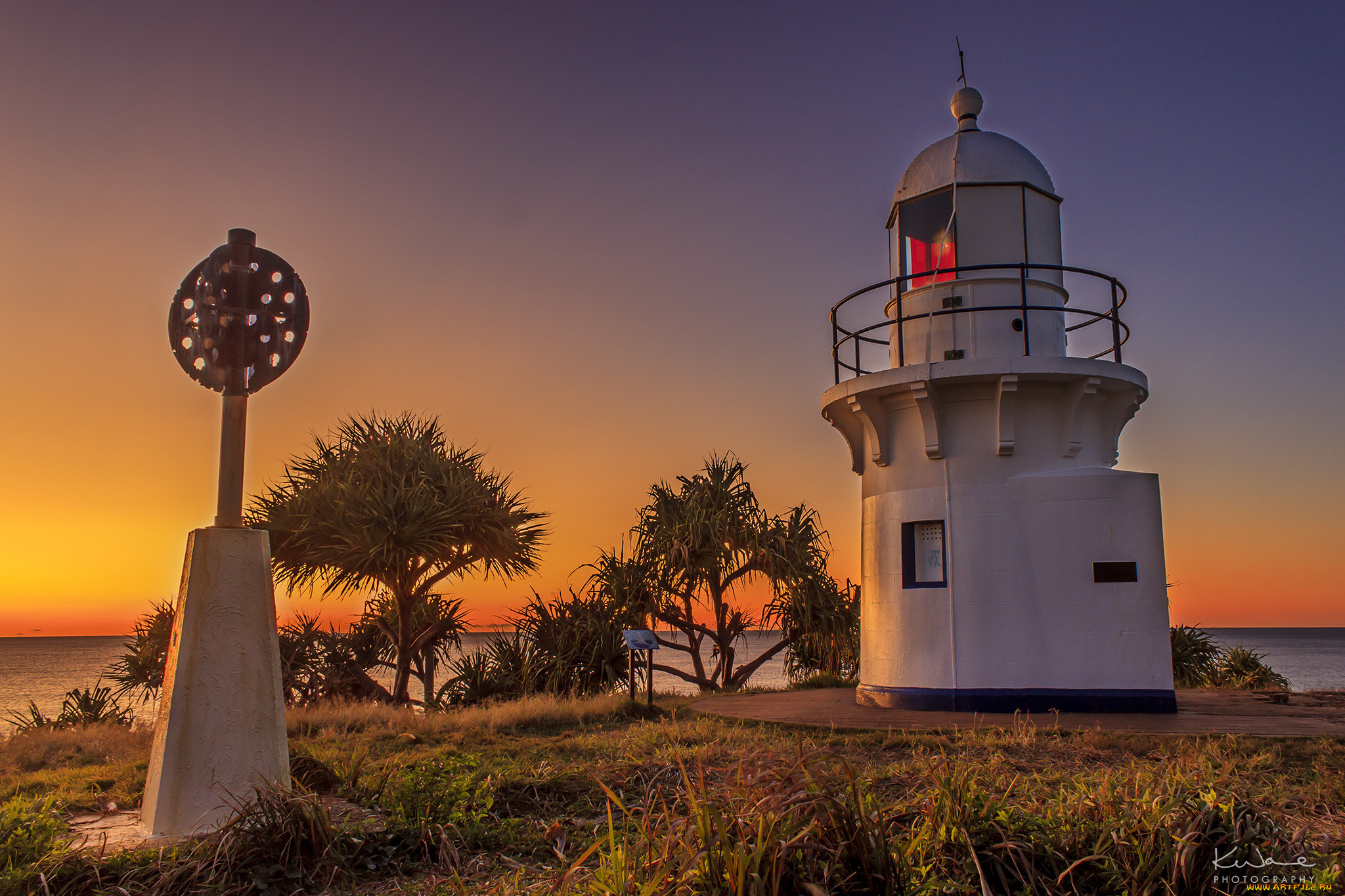 природа, маяки, рассвет