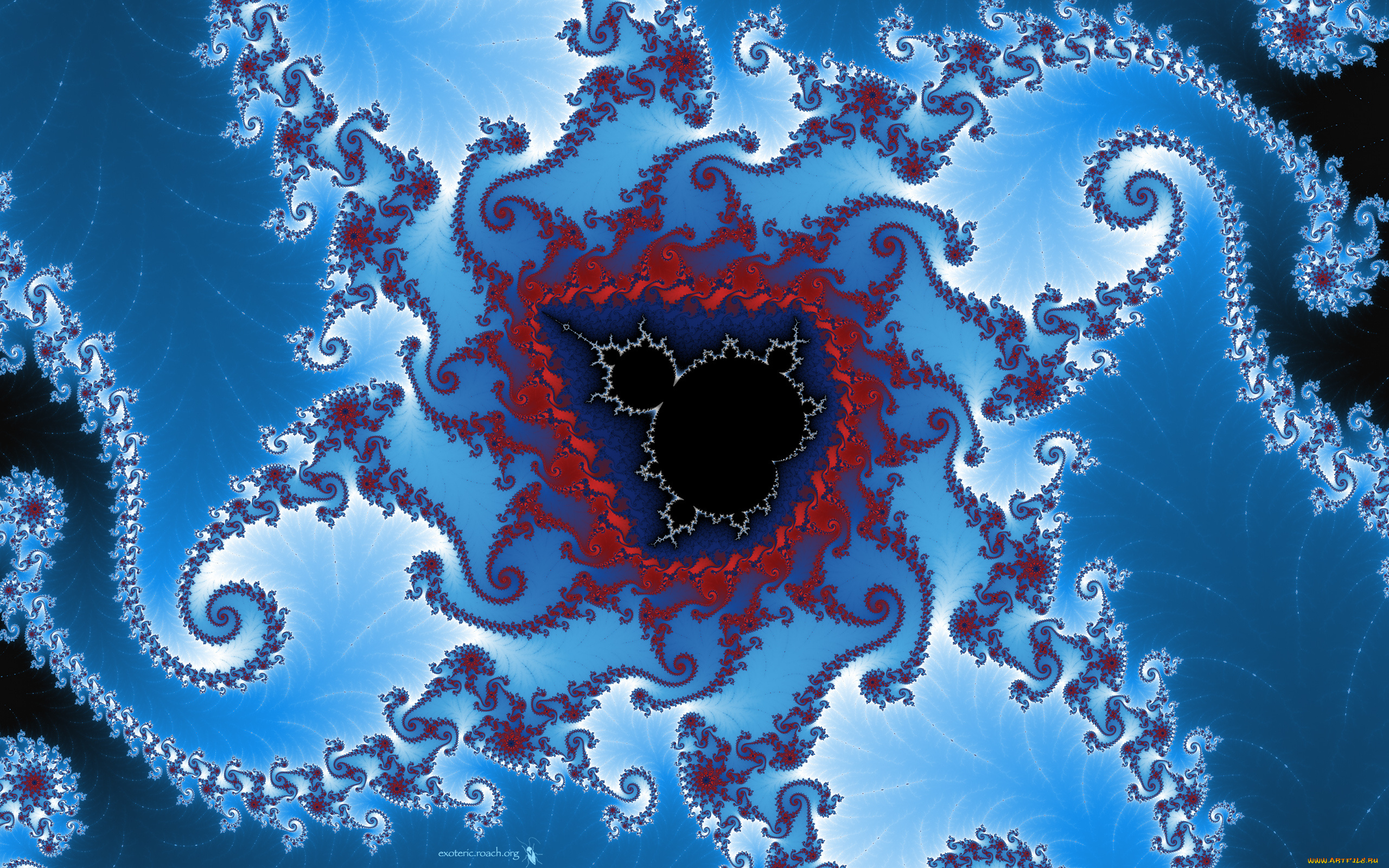 3д, графика, фракталы, , fractal, голубое, синие, линии