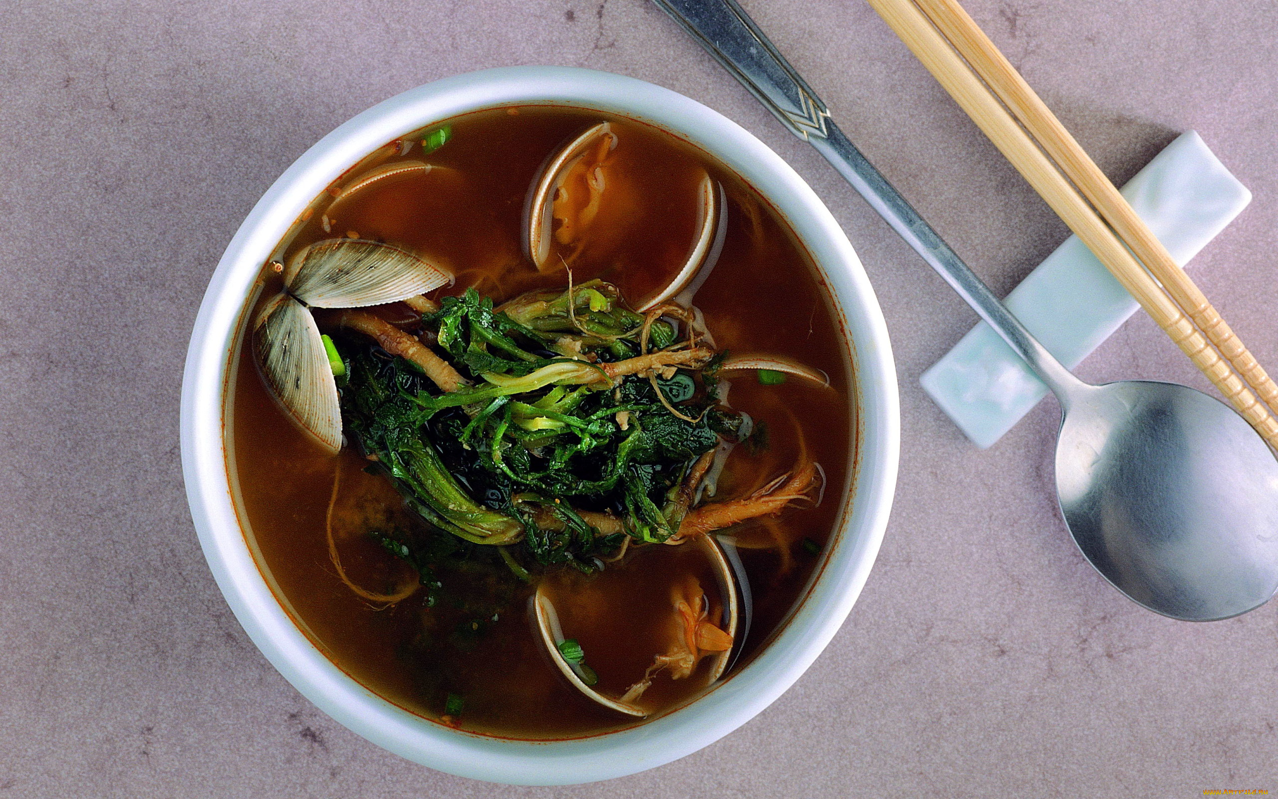 еда, первые, блюда, суп, зелень, мидии