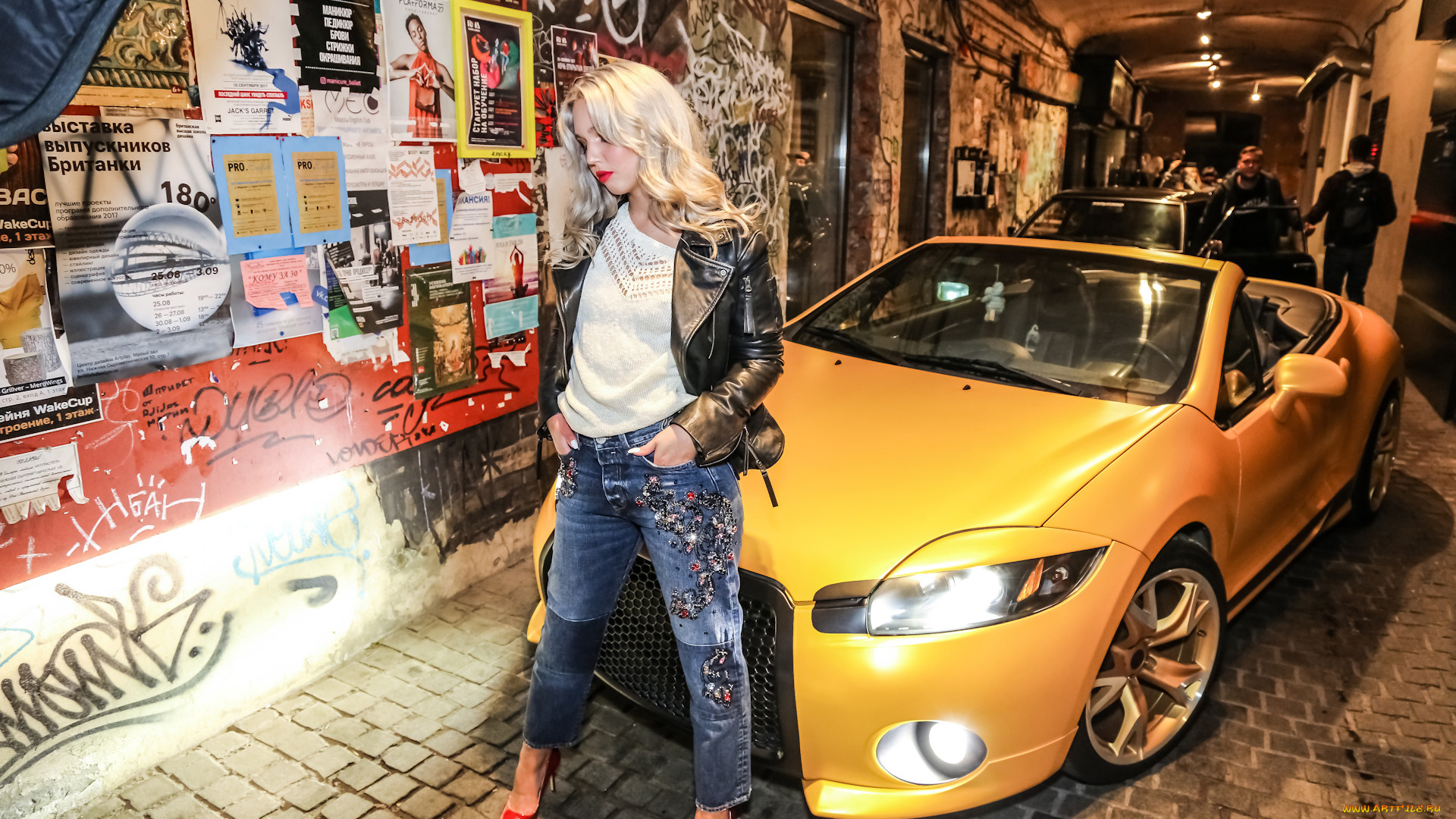 автомобили, -авто, с, девушками, mitsubishi, eclipse