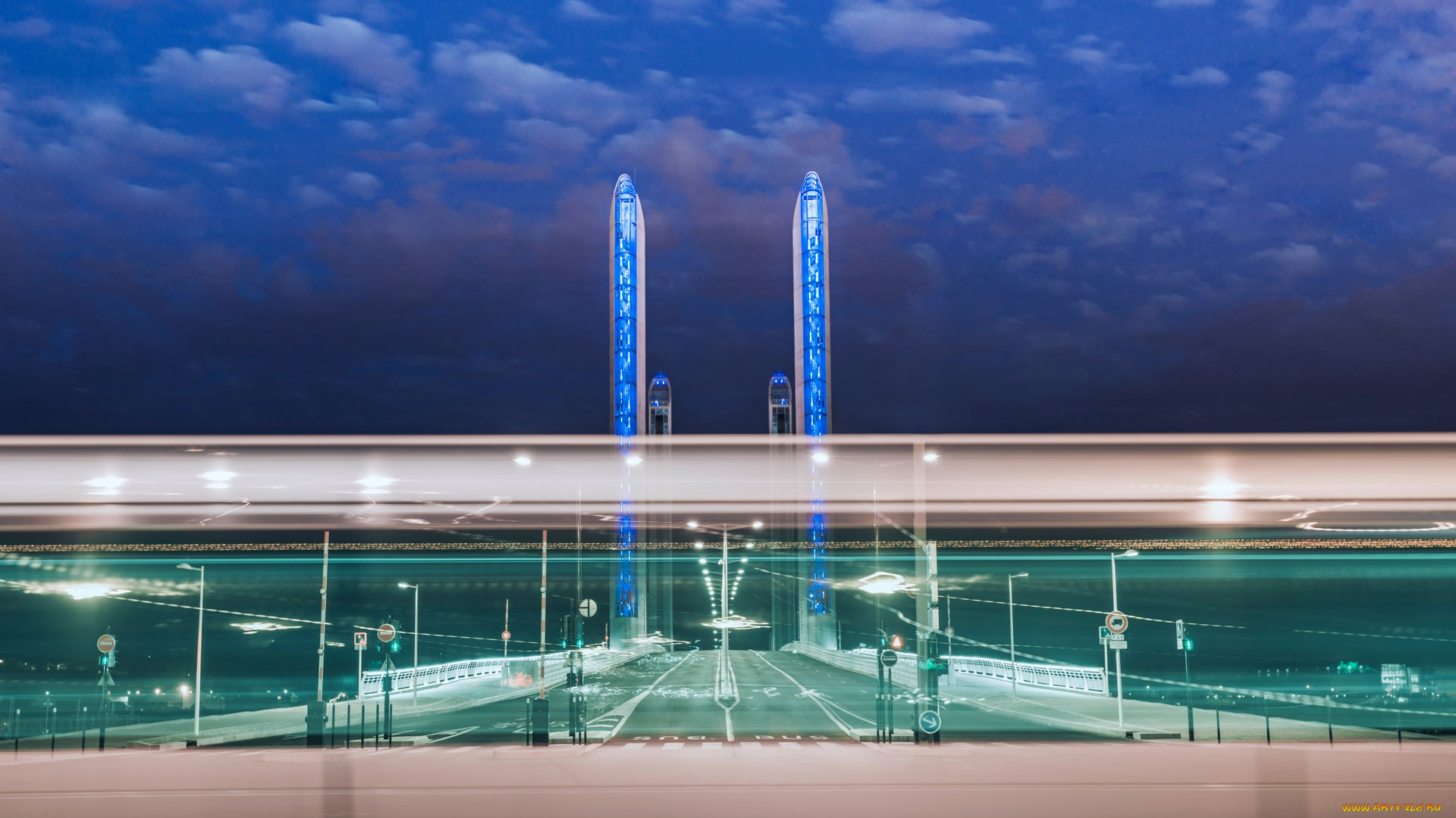 города, -, мосты, жак, шабан-дельмас, опора, мост, бордо, франция