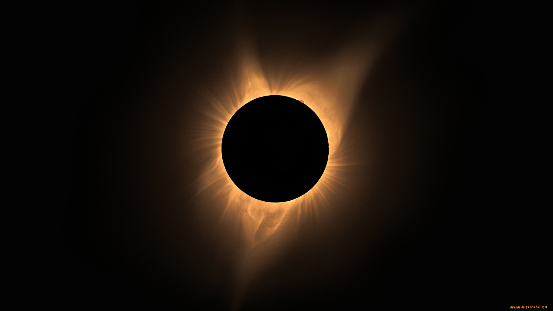 космос, луна, тьма, небо, свет, солнечное, затмение