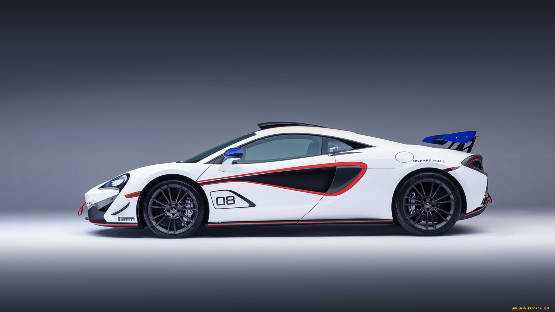 mclaren, 570s, gt4-mso, x, no8, white, red, and, blue, accents, 2018, автомобили, mclaren, 570s, gt4-mso, x, no8, white, red, blue, accents, 2018
