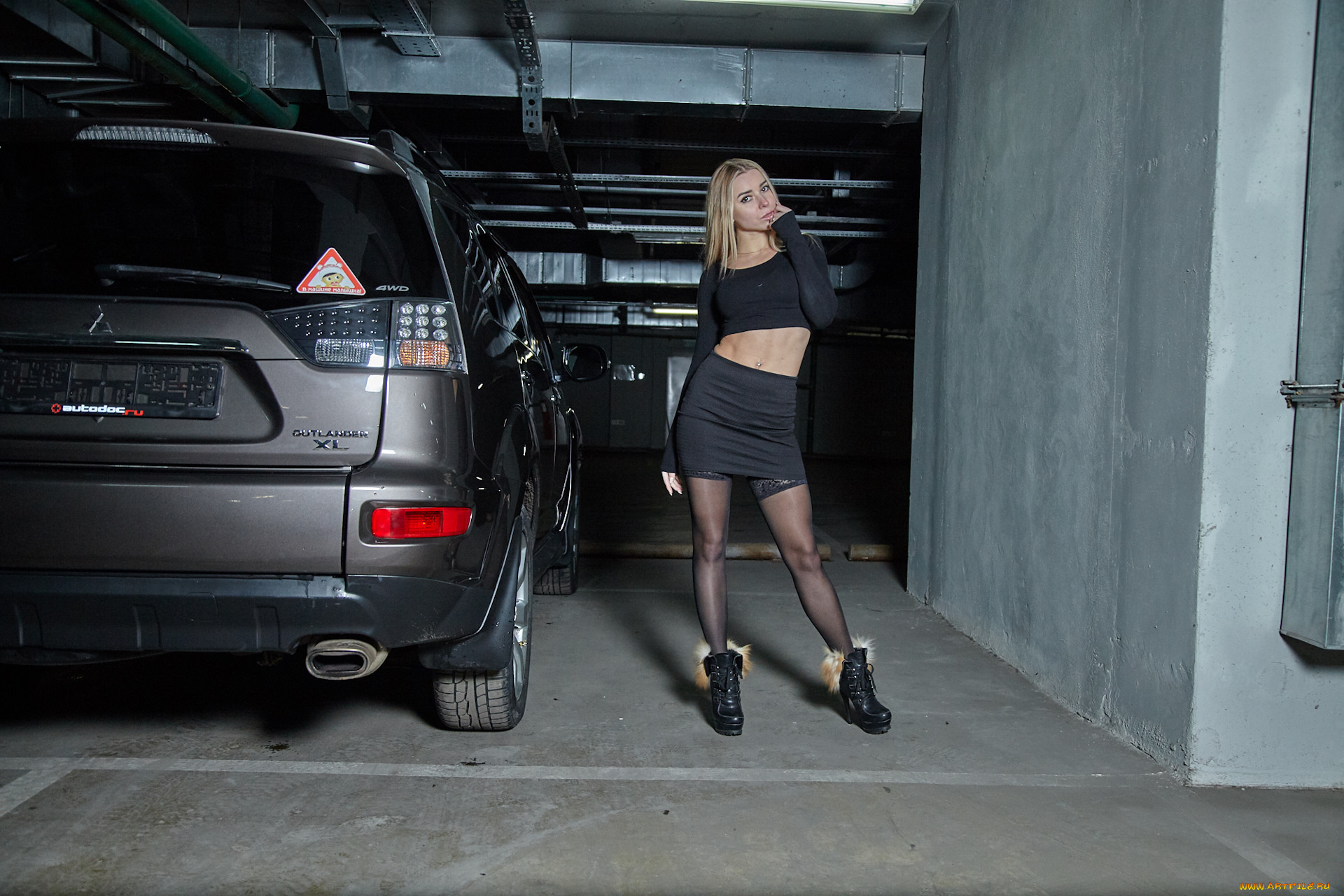 автомобили, -авто, с, девушками, mitsubishi, outlander, xl
