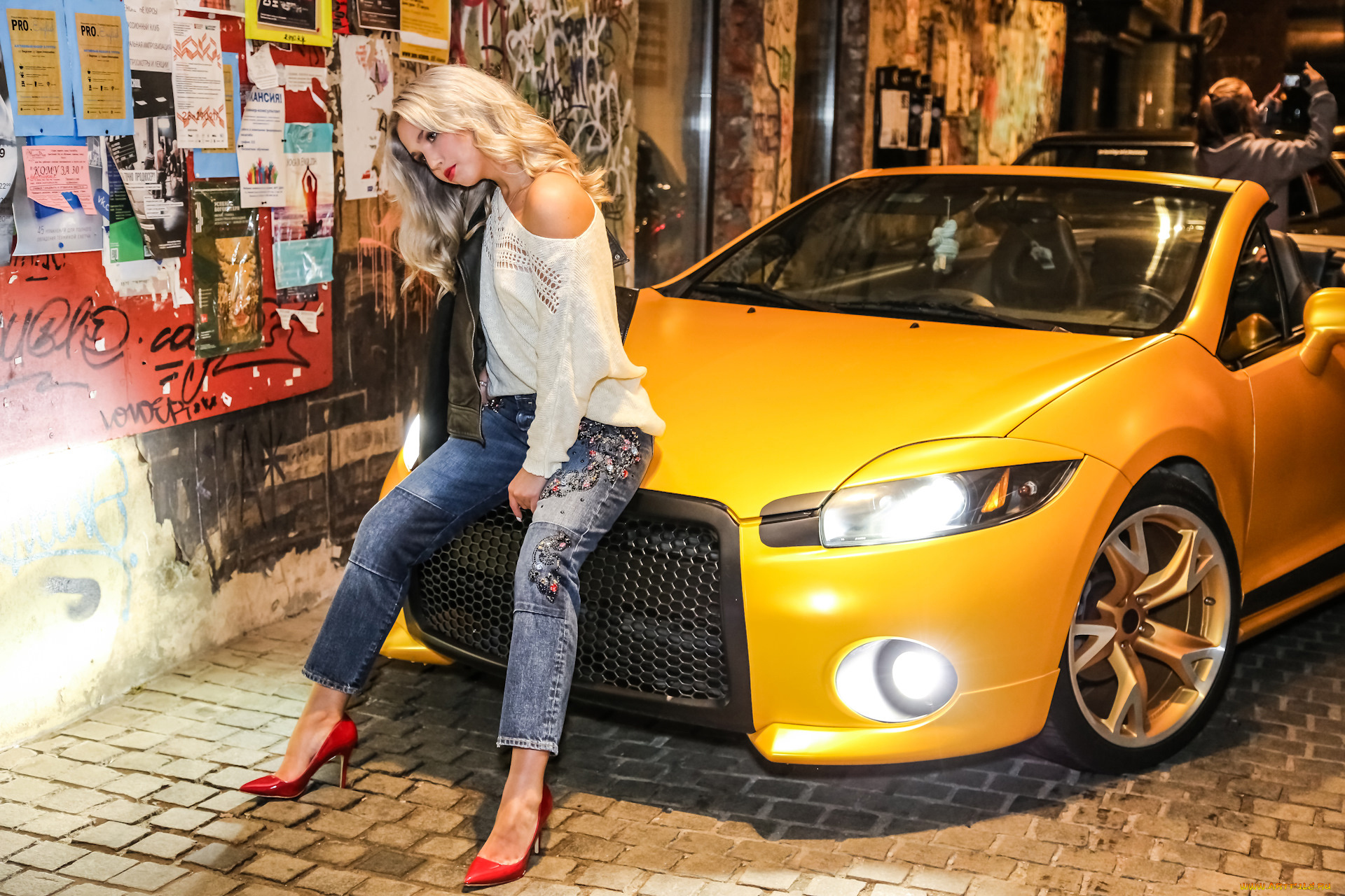 автомобили, -авто, с, девушками, mitsubishi, eclipse