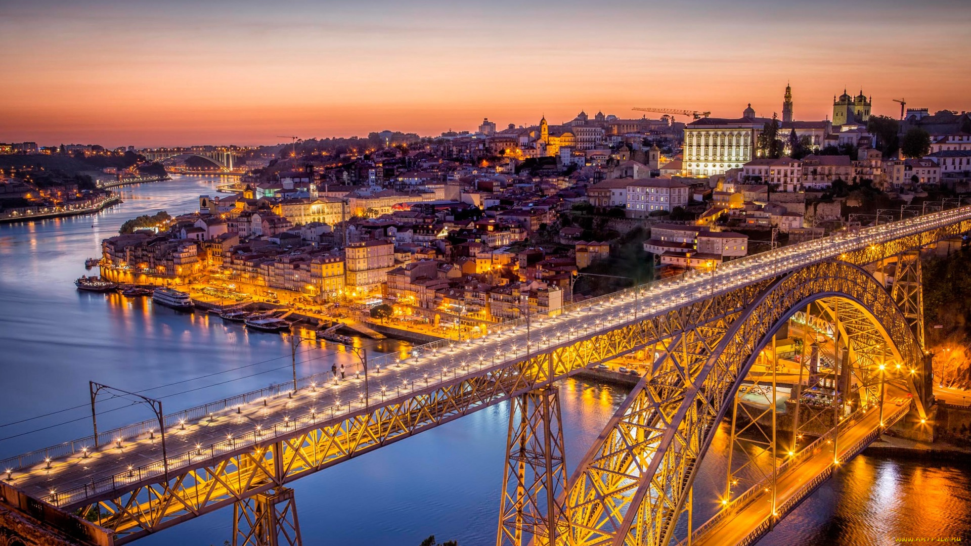 города, порту, , португалия, мост