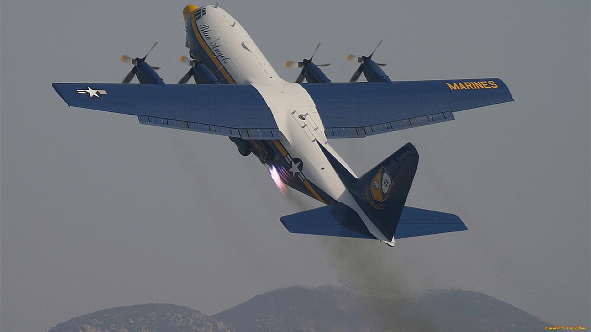 lockheed, c-130, hercules, авиация, военно-транспортные, самолёты, lockheed, blue, angels, hercules, c130, геркулес, военный, самолет
