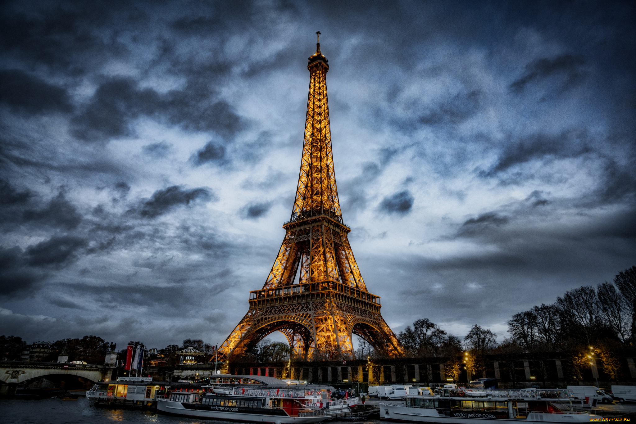 города, париж, , франция, простор