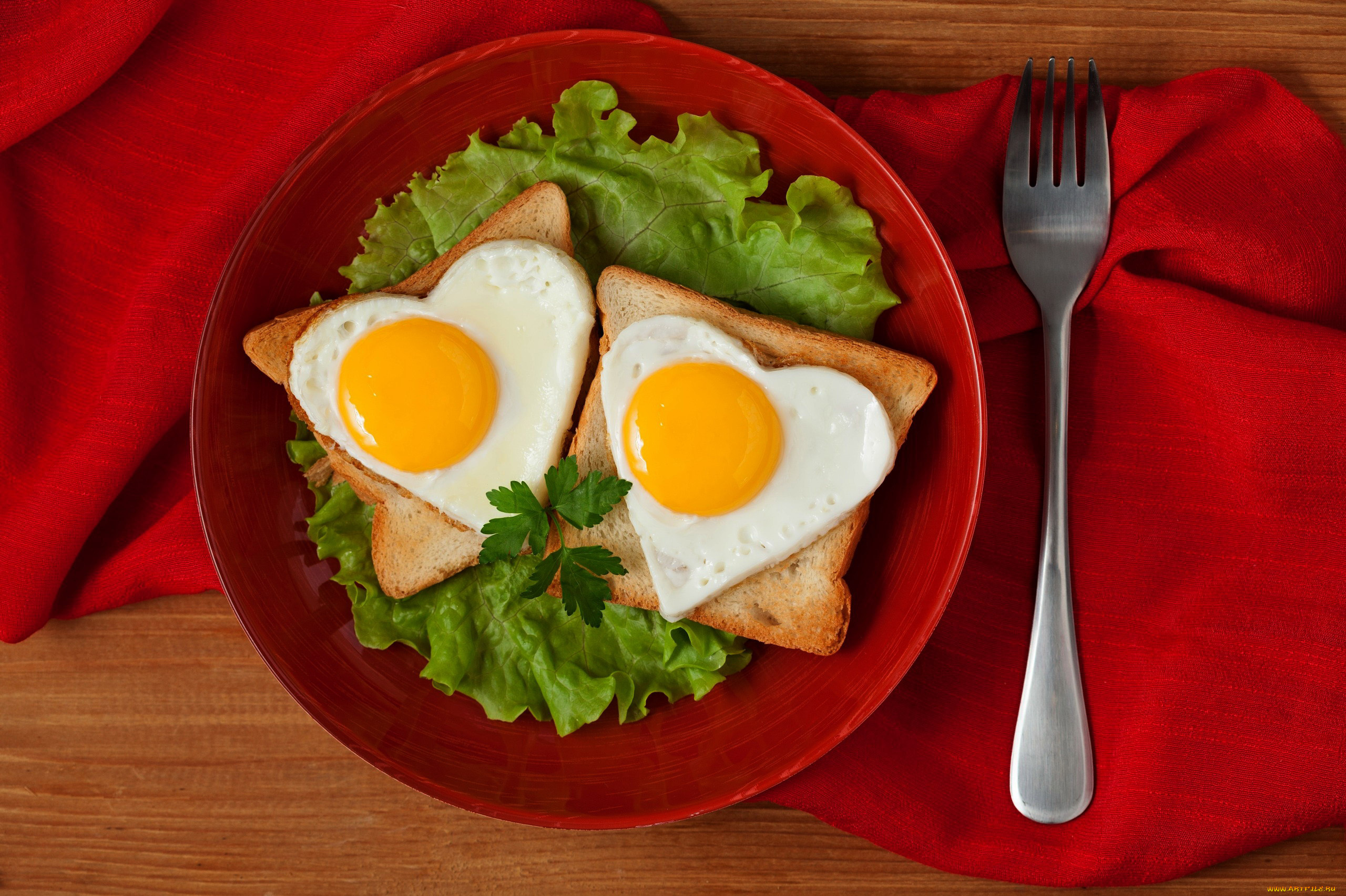 еда, Яичные, блюда, глазунья, тосты