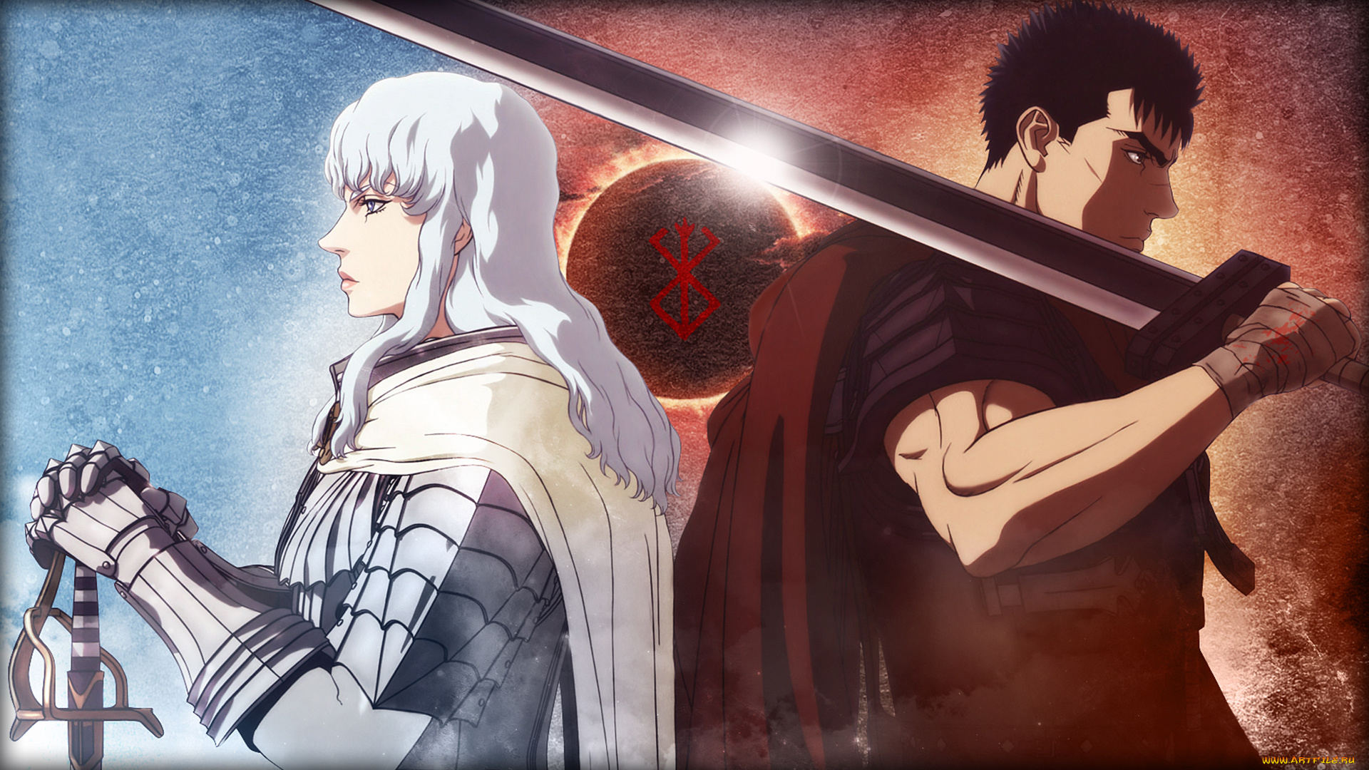 аниме, berserk, руна, мечи, рыцари