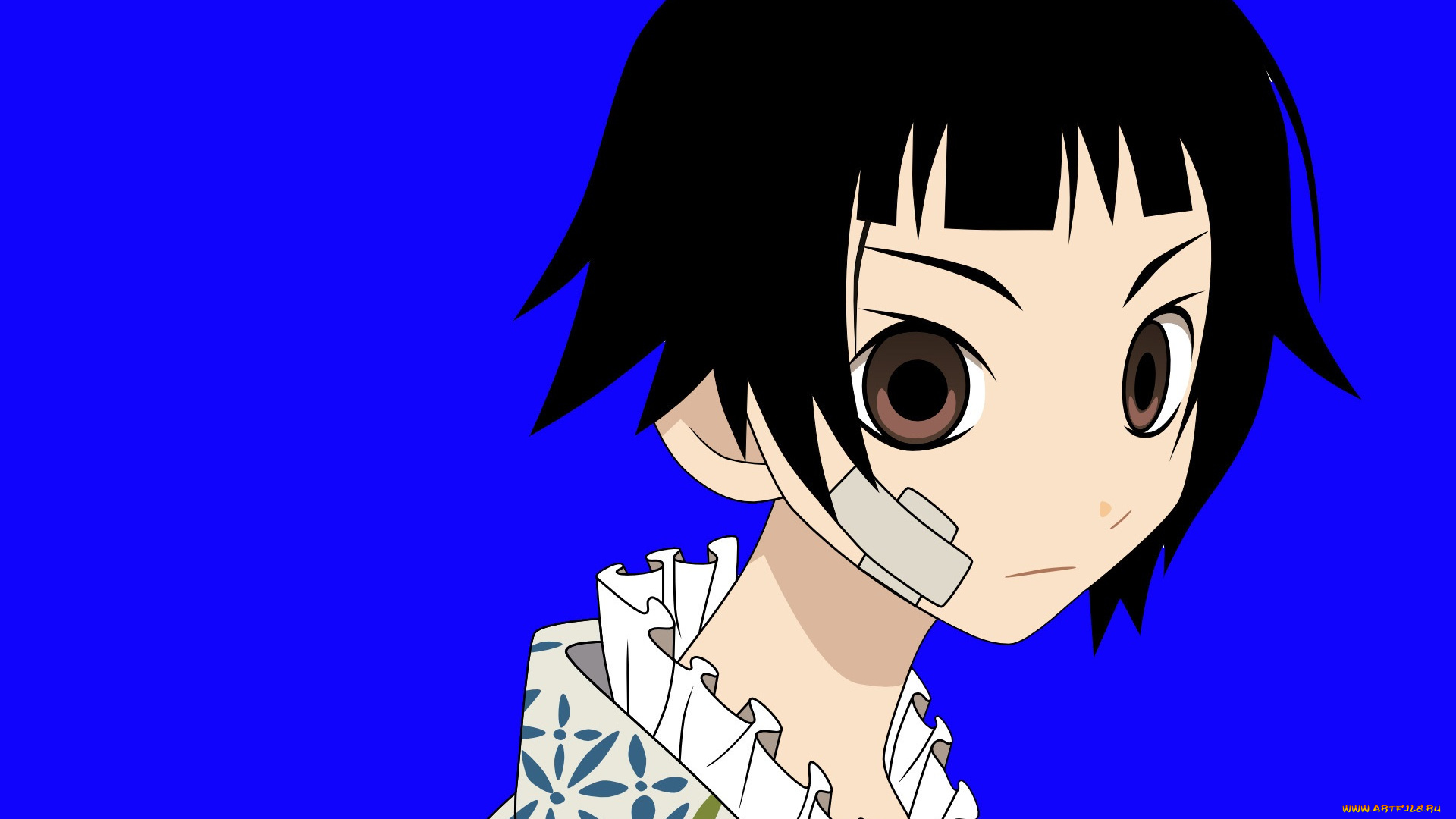 аниме, sayonara, zetsubo, sensei, пластырь, лицо, девочка