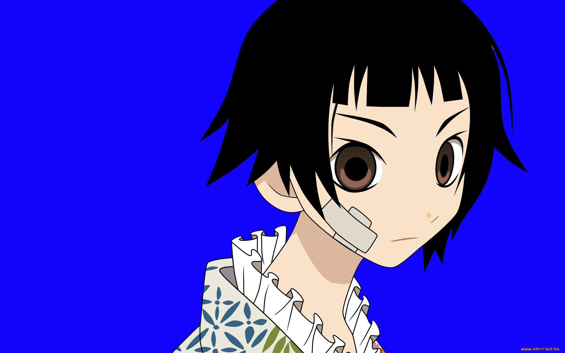 аниме, sayonara, zetsubo, sensei, пластырь, лицо, девочка